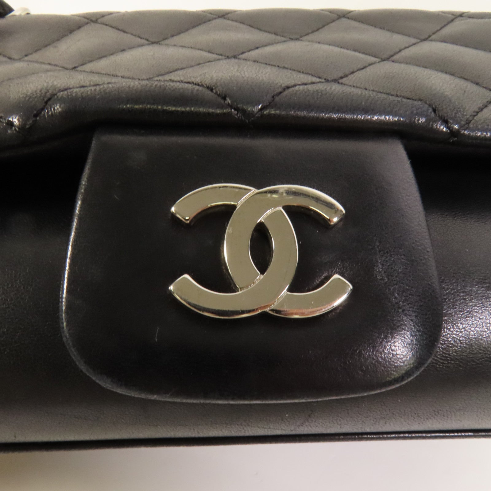 CHANEL 羊皮皮革Shoulder Bag銀扣鏈帶肩背袋