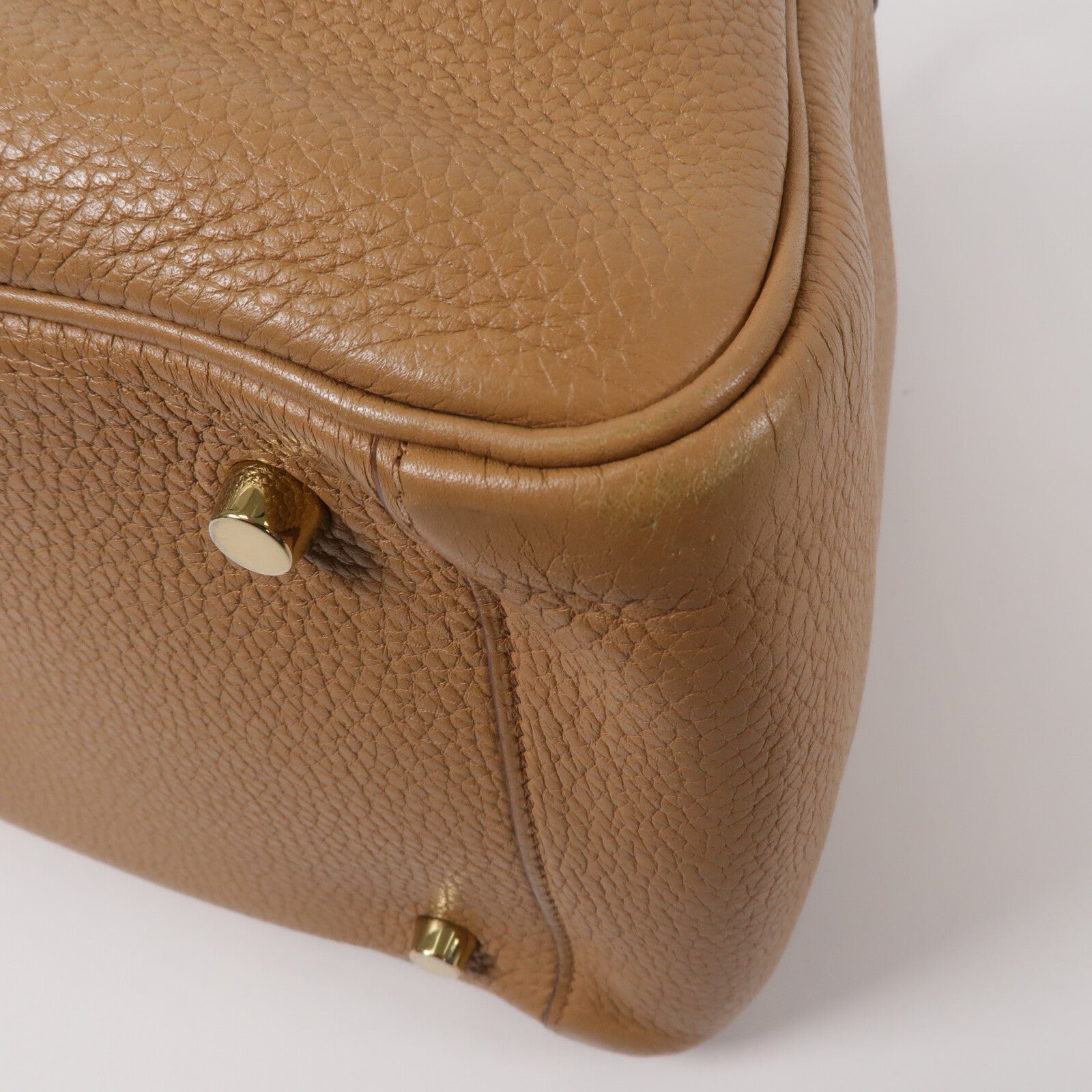HERMES Clemence皮革Lindy 30手挽肩背兩用袋Naturel Sable