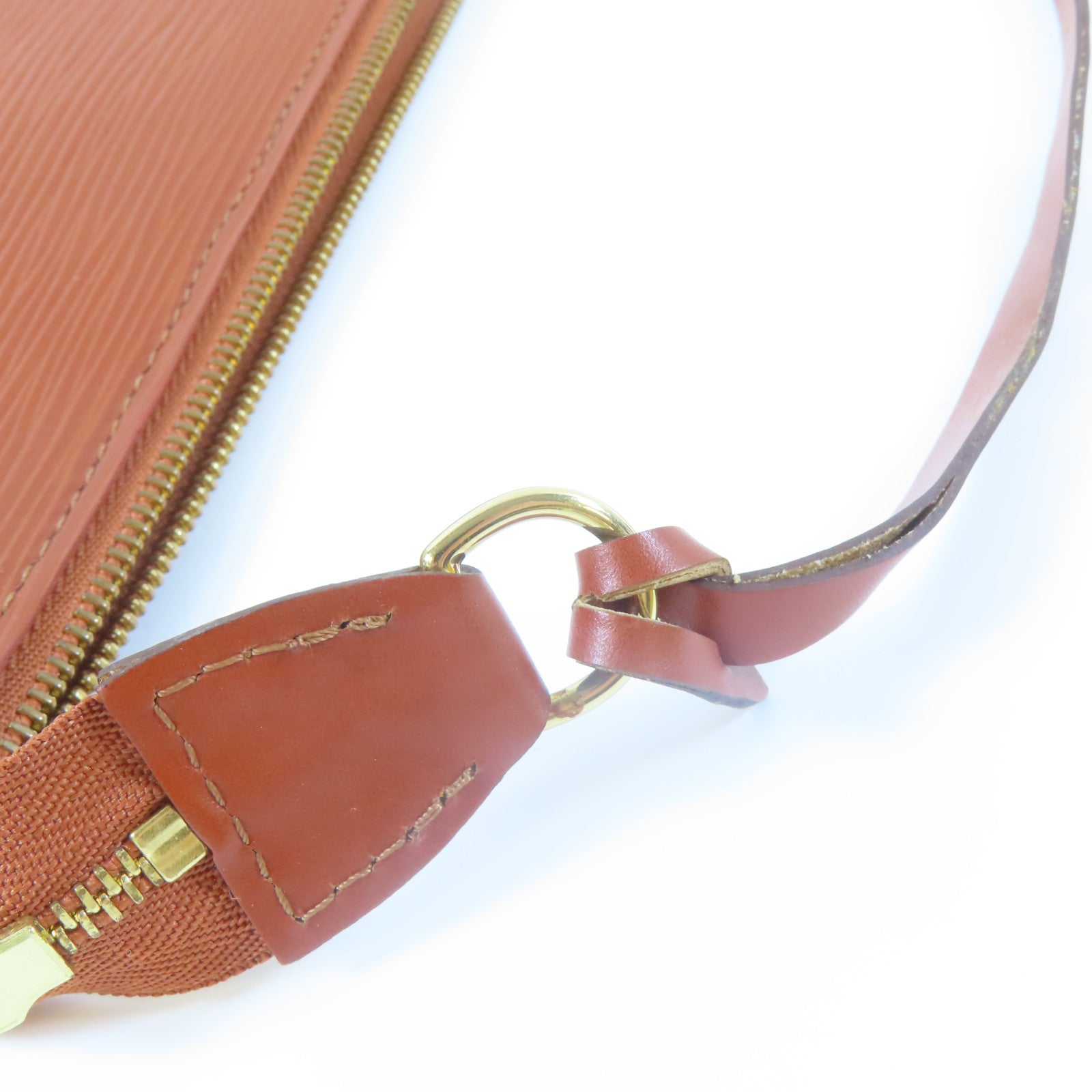 LOUIS VUITTON 【激減優惠】Epi Pochette Accessories金扣手挽袋啡色