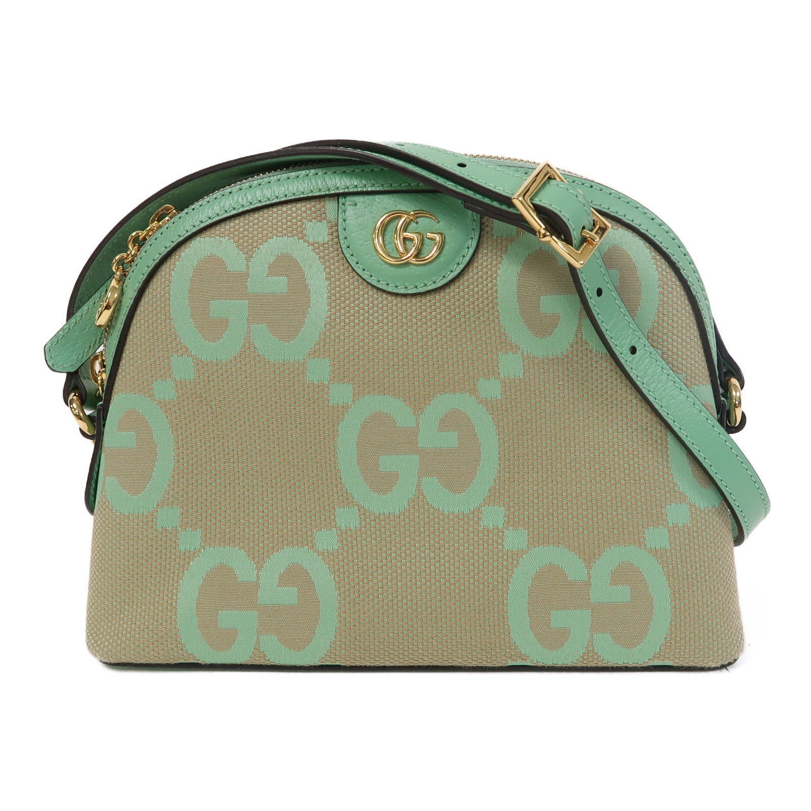 GUCCI 【激減優惠】帆布Shoulder Bag金扣肩背袋綠色