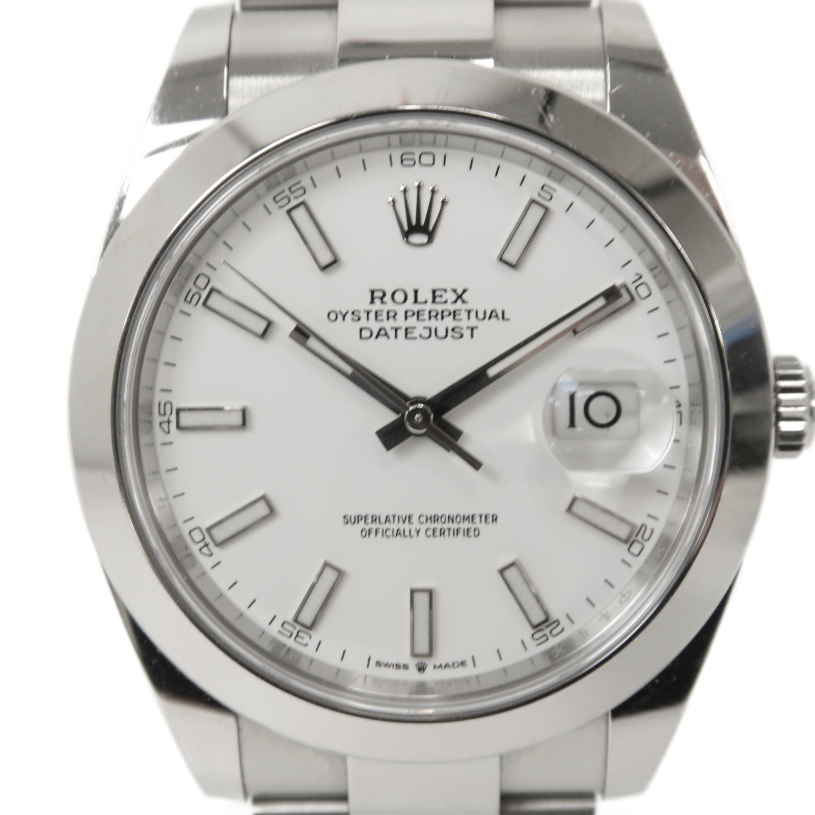 ROLEX Datejust 41不鏽鋼手錶自動機芯白色