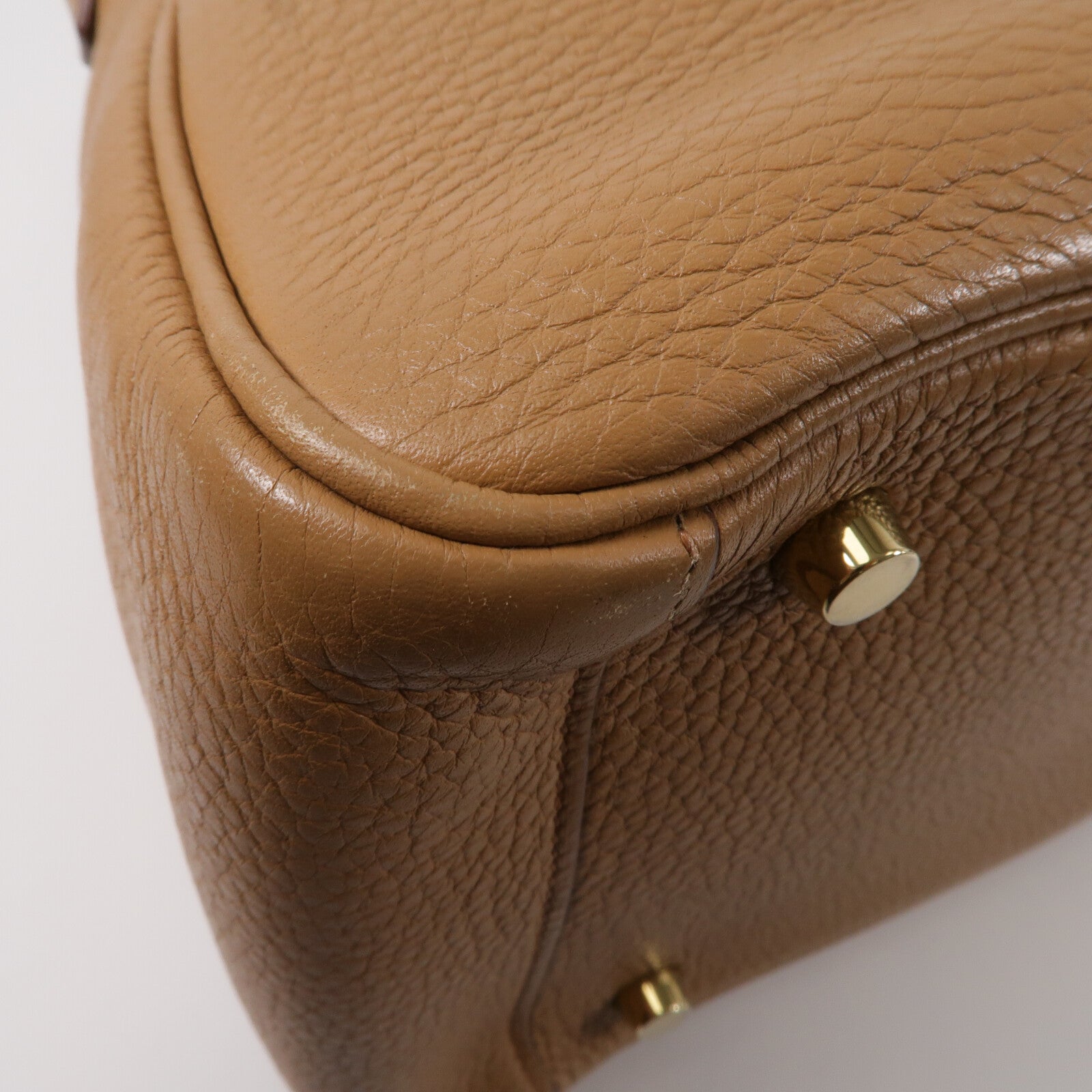 HERMES Clemence皮革Lindy 30手挽肩背兩用袋Naturel Sable