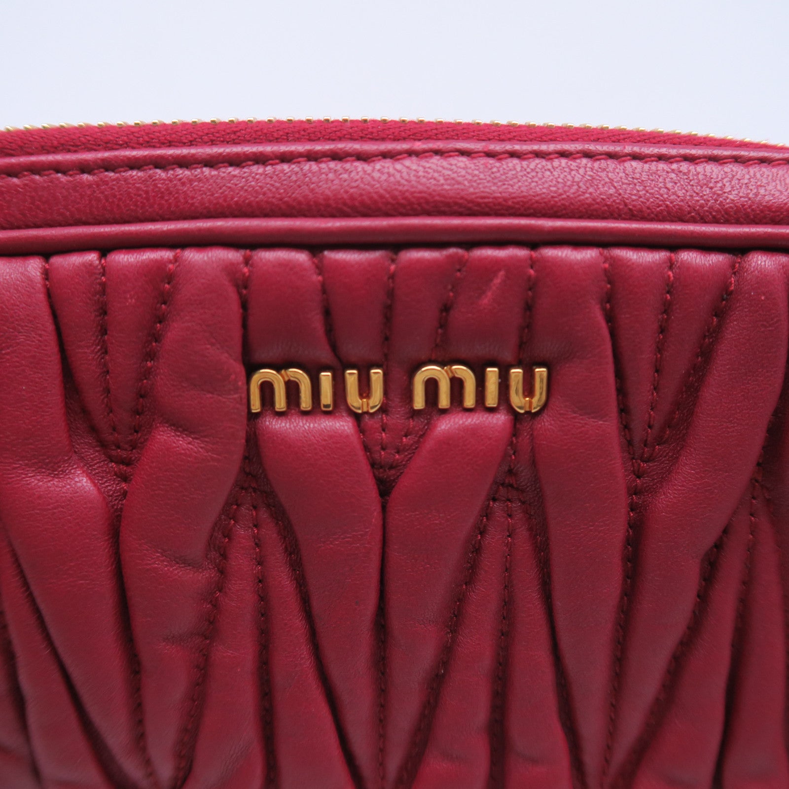 Miu Miu 羊皮皮革Shoulder Bag金扣肩背袋紅色