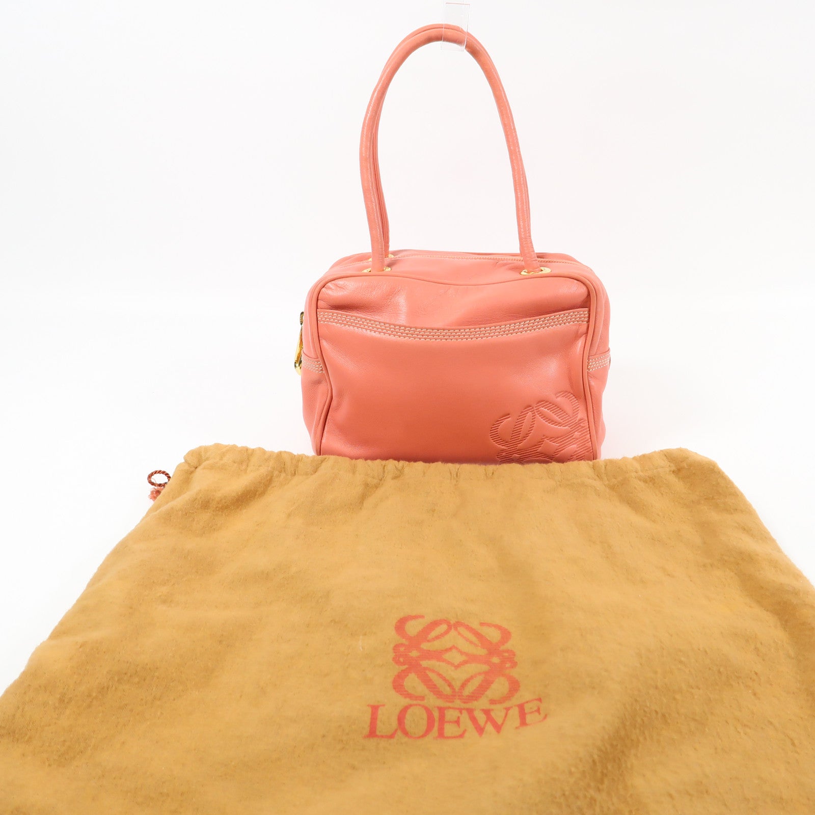 LOEWE 羊皮皮革Hand Bag金扣手挽袋