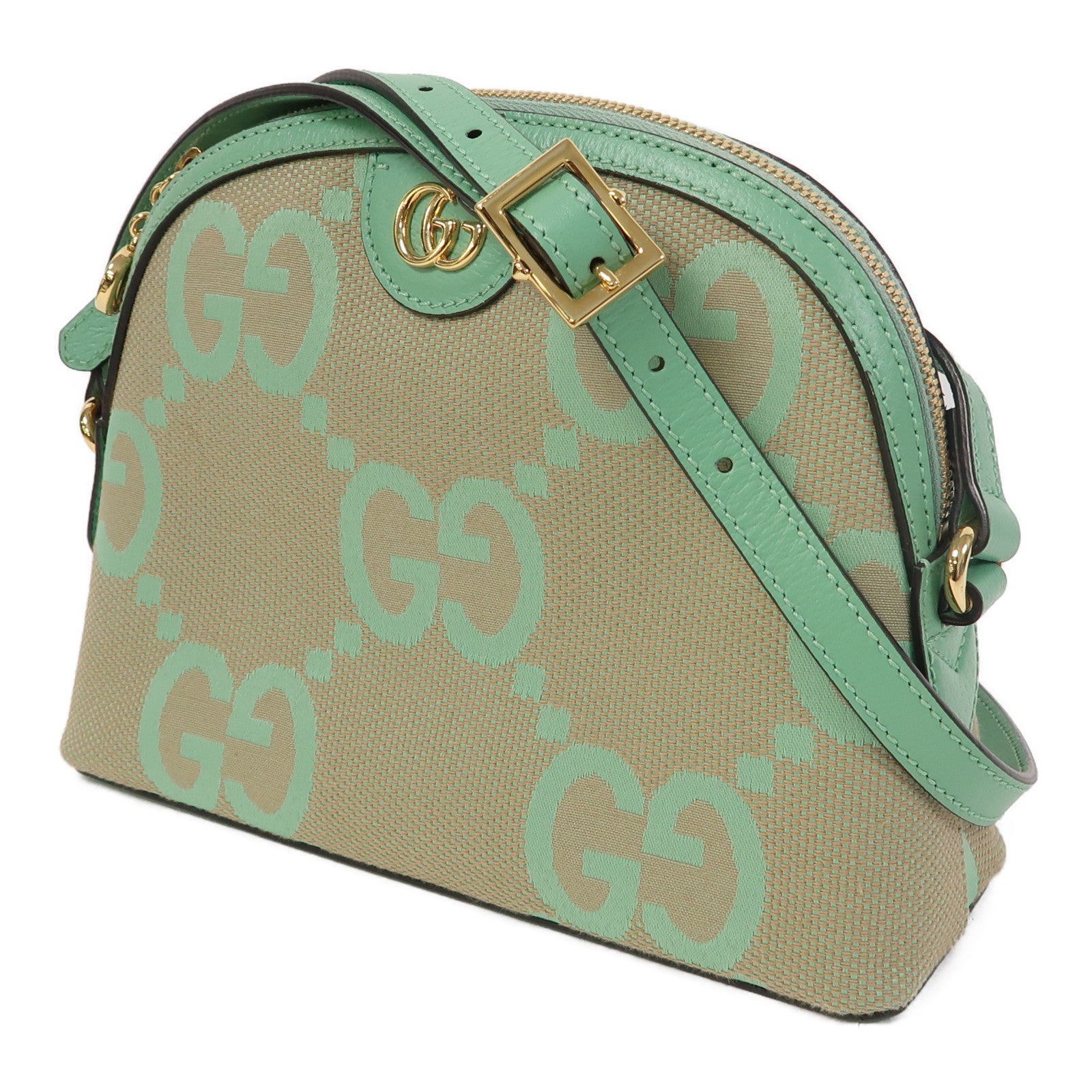 GUCCI 【激減優惠】帆布Shoulder Bag金扣肩背袋綠色