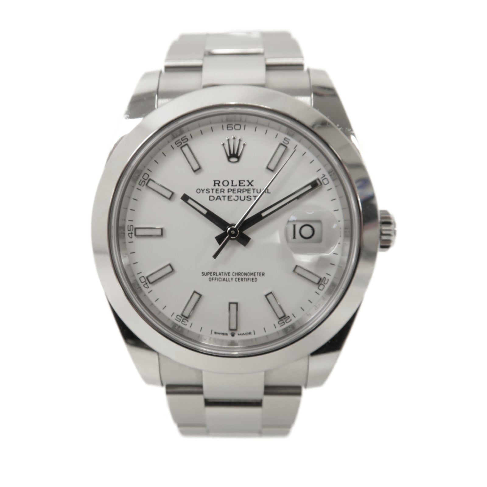 ROLEX Datejust 41不鏽鋼手錶自動機芯白色