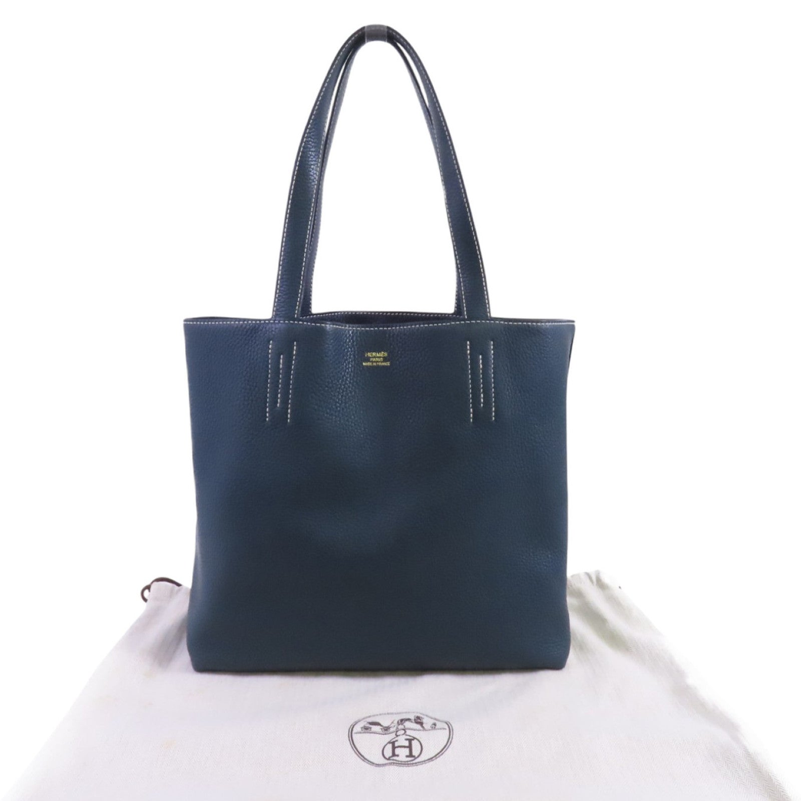 HERMES Clemence皮革Double Sen肩背袋