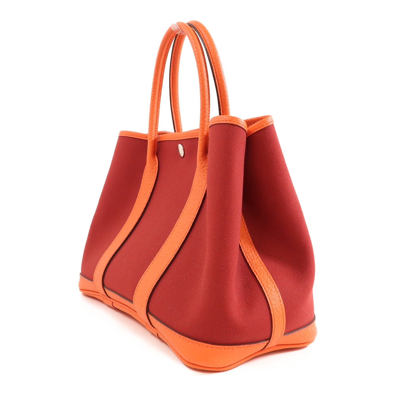HERMES 帆布Garden Party TPM銀扣手挽袋