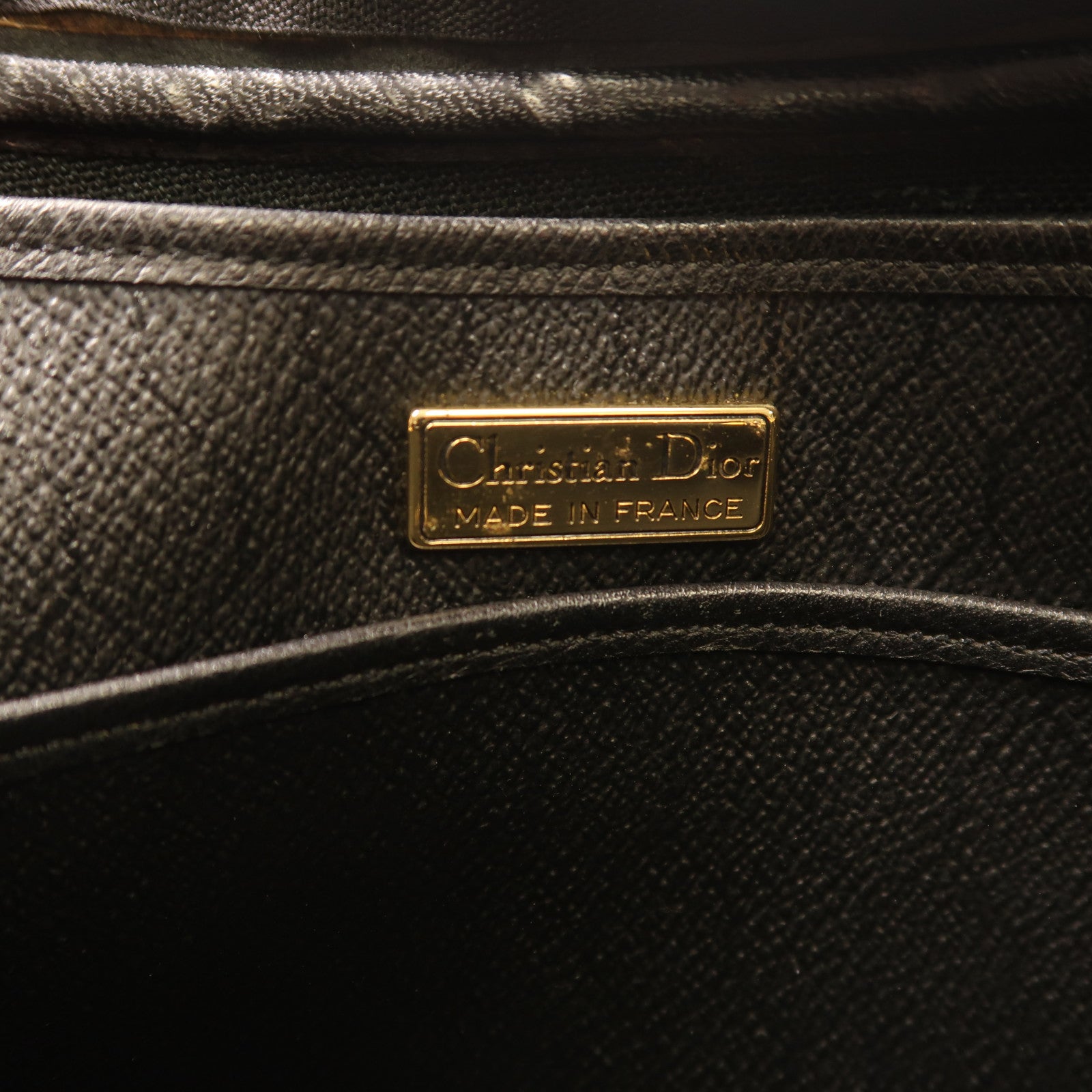 Dior GHW Vintage Shoulder Bag Calfskin Leather Black