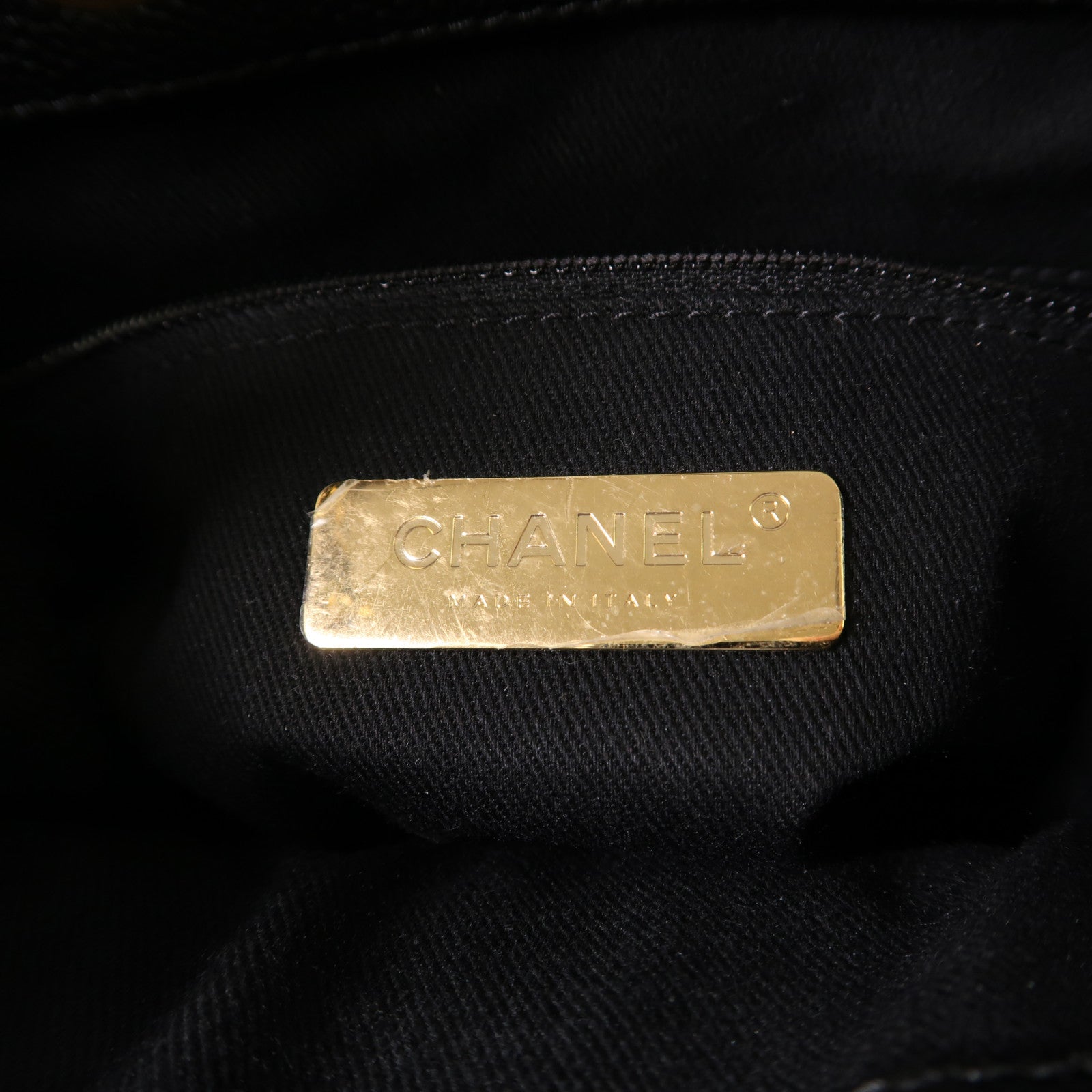 CHANEL 牛皮皮革Bucket Bag金扣鏈帶手挽肩背兩用袋