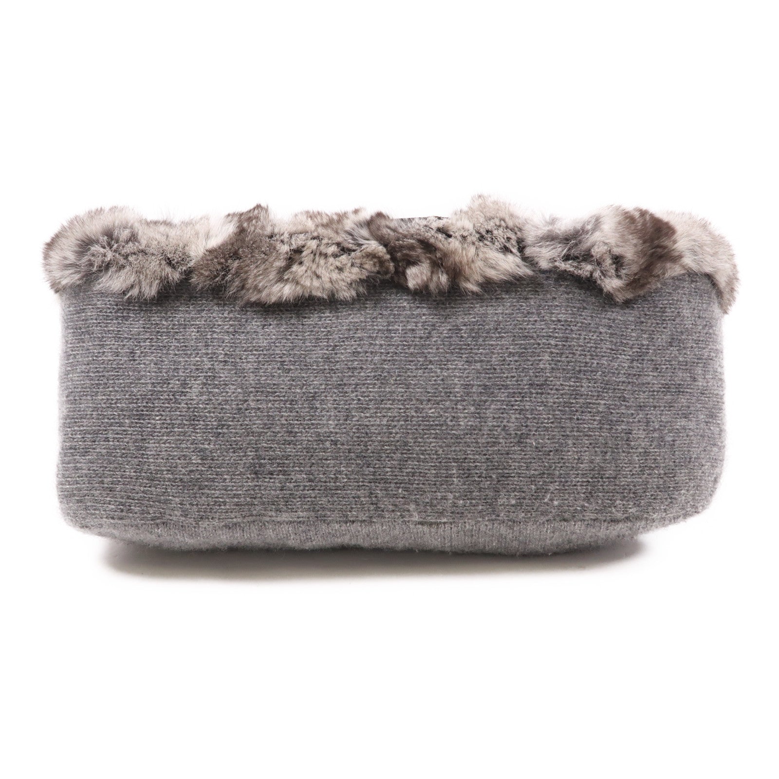 FENDI 羊毛/兔毛Baguette銀扣肩背袋