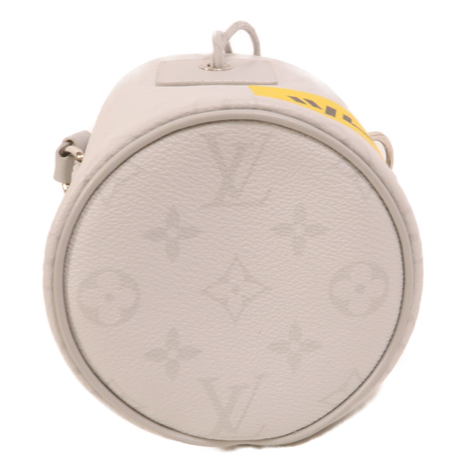 LOUIS VUITTON White Monogram Chalk Nano銀扣肩背袋白色/灰色