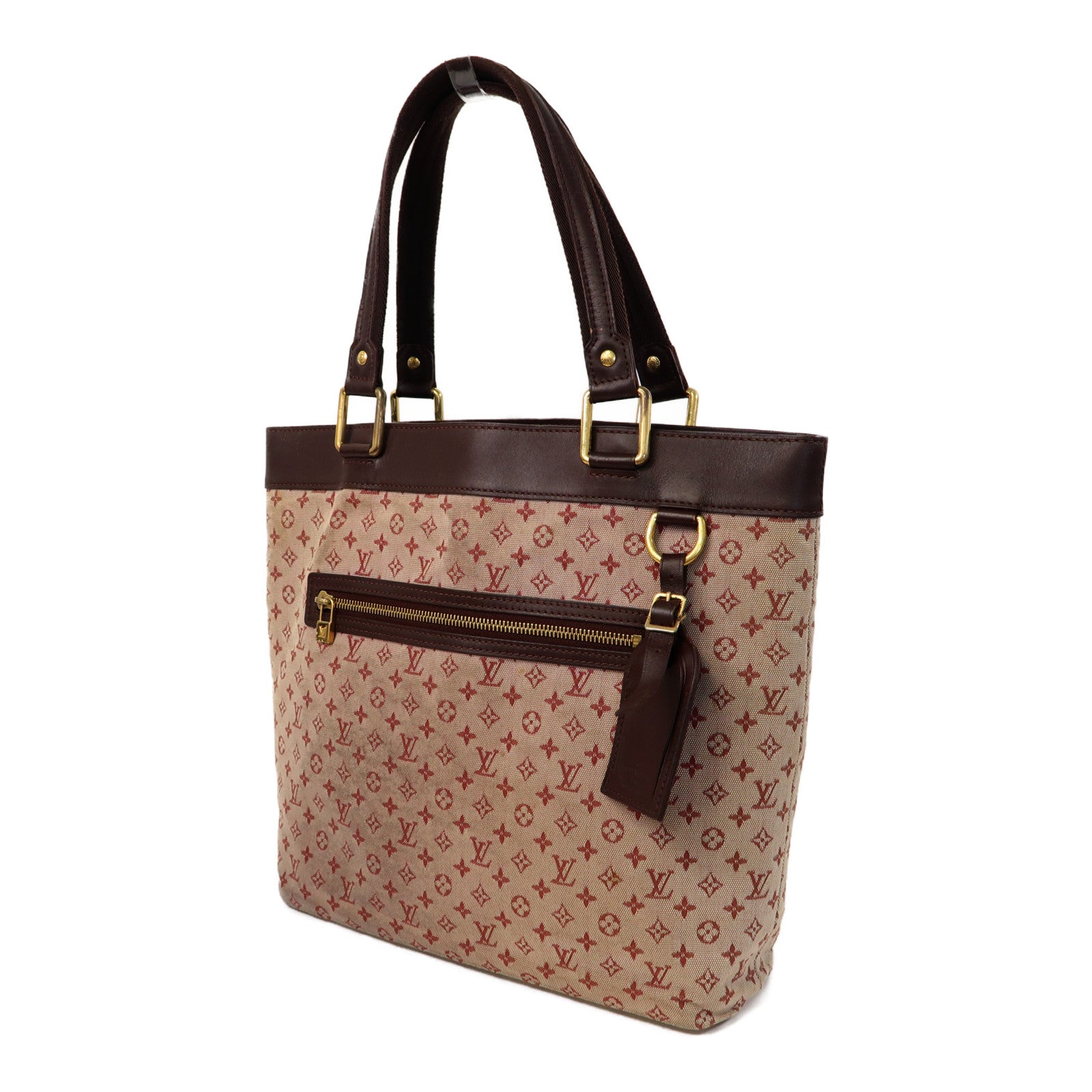 LOUIS VUITTON 【激減優惠】Monogram Mini Lucille GM金扣手挽袋紅色