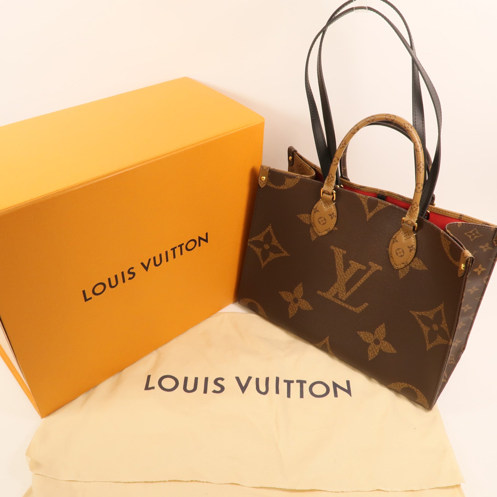 LOUIS VUITTON Monogram Giant On The Go MM金扣手挽肩背兩用袋