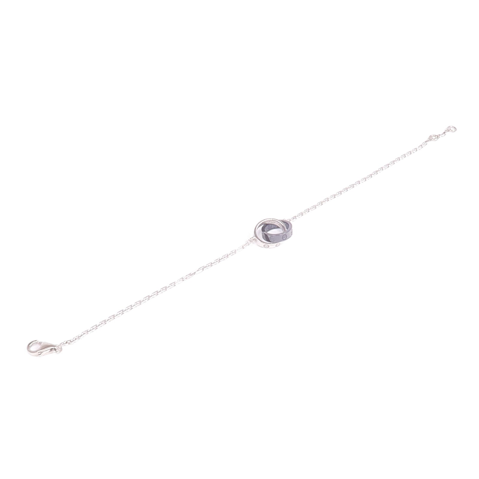 CARTIER 18K白金/陶瓷Baby Love Bracelet手鏈