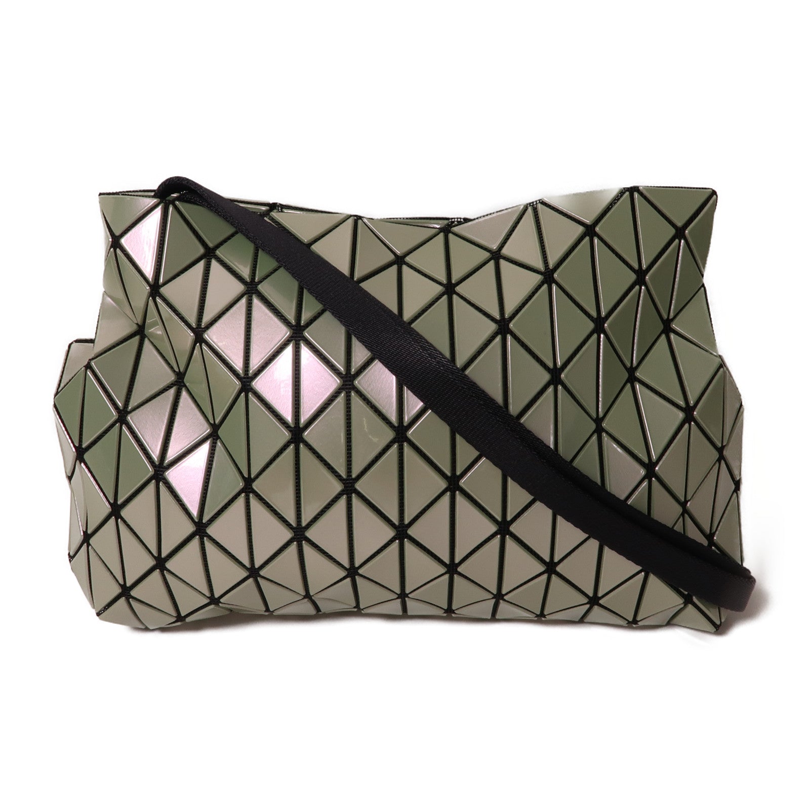 ISSEY MIYAKE PVC Shoulder Bag銀扣肩背袋灰色