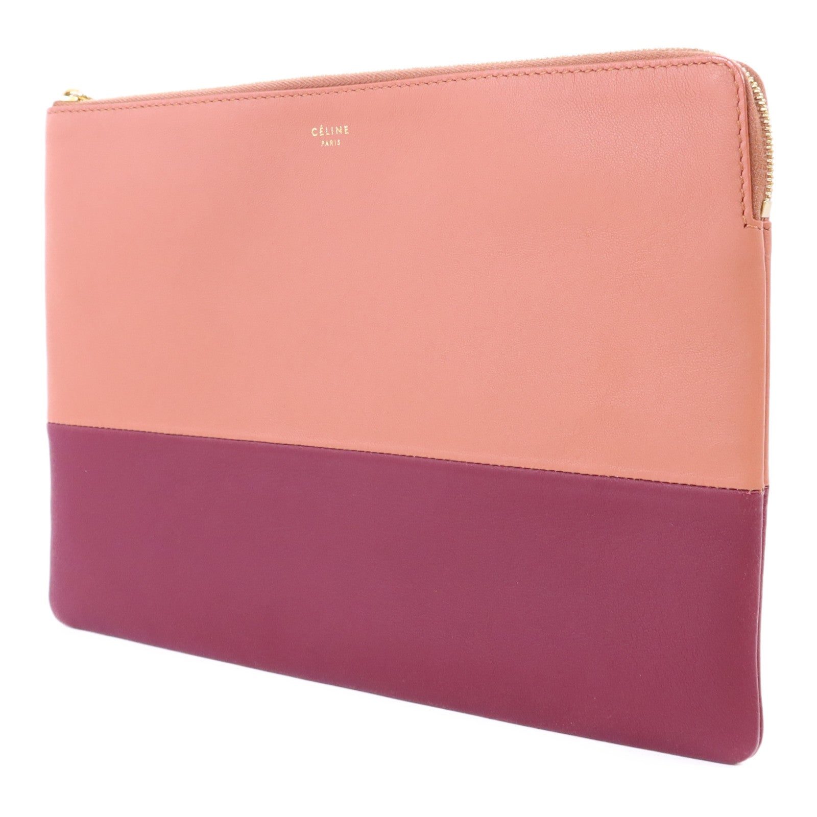 CELINE 牛皮皮革Pouch金扣小袋