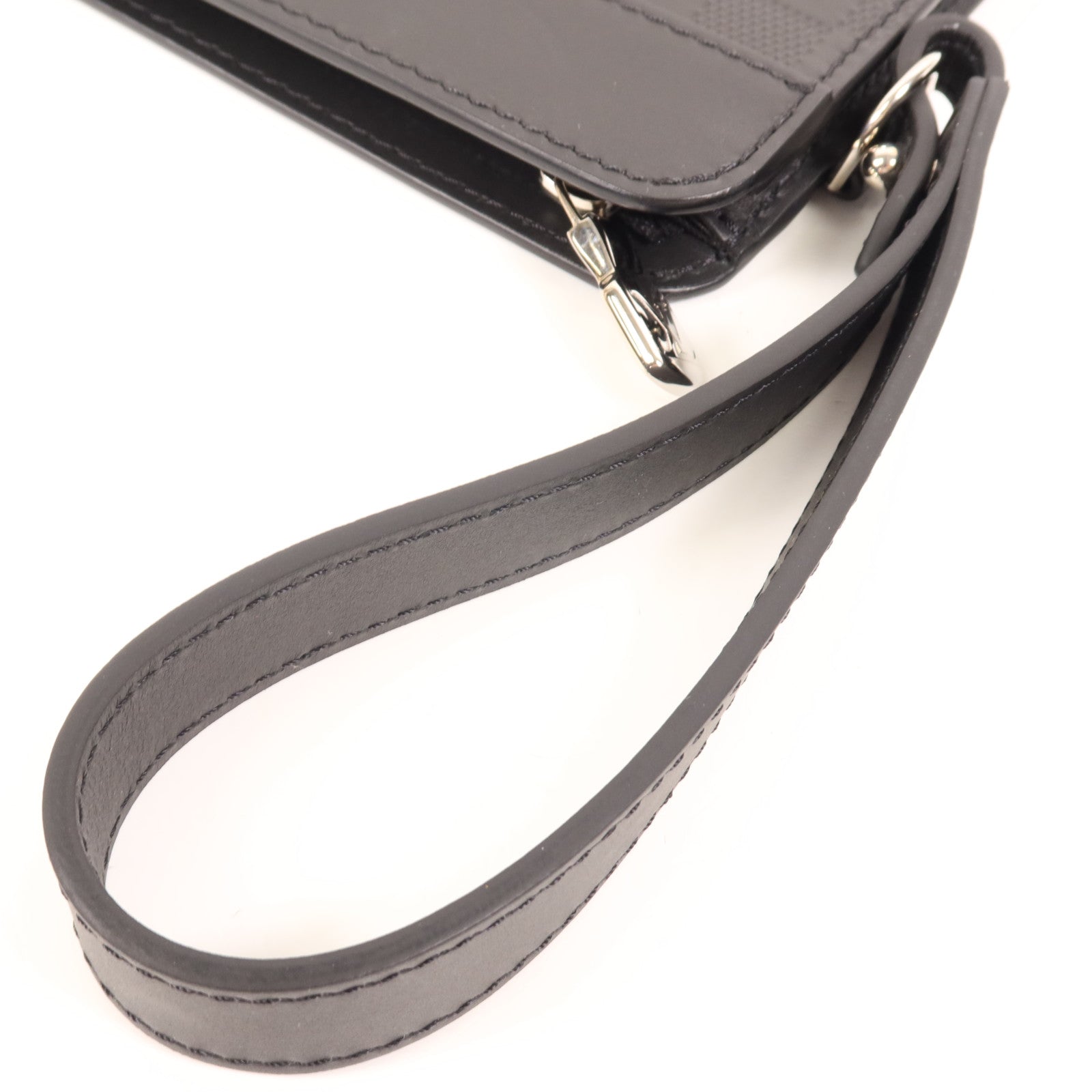 LOUIS VUITTON Damier Infini Stand Pouch銀扣手拿包