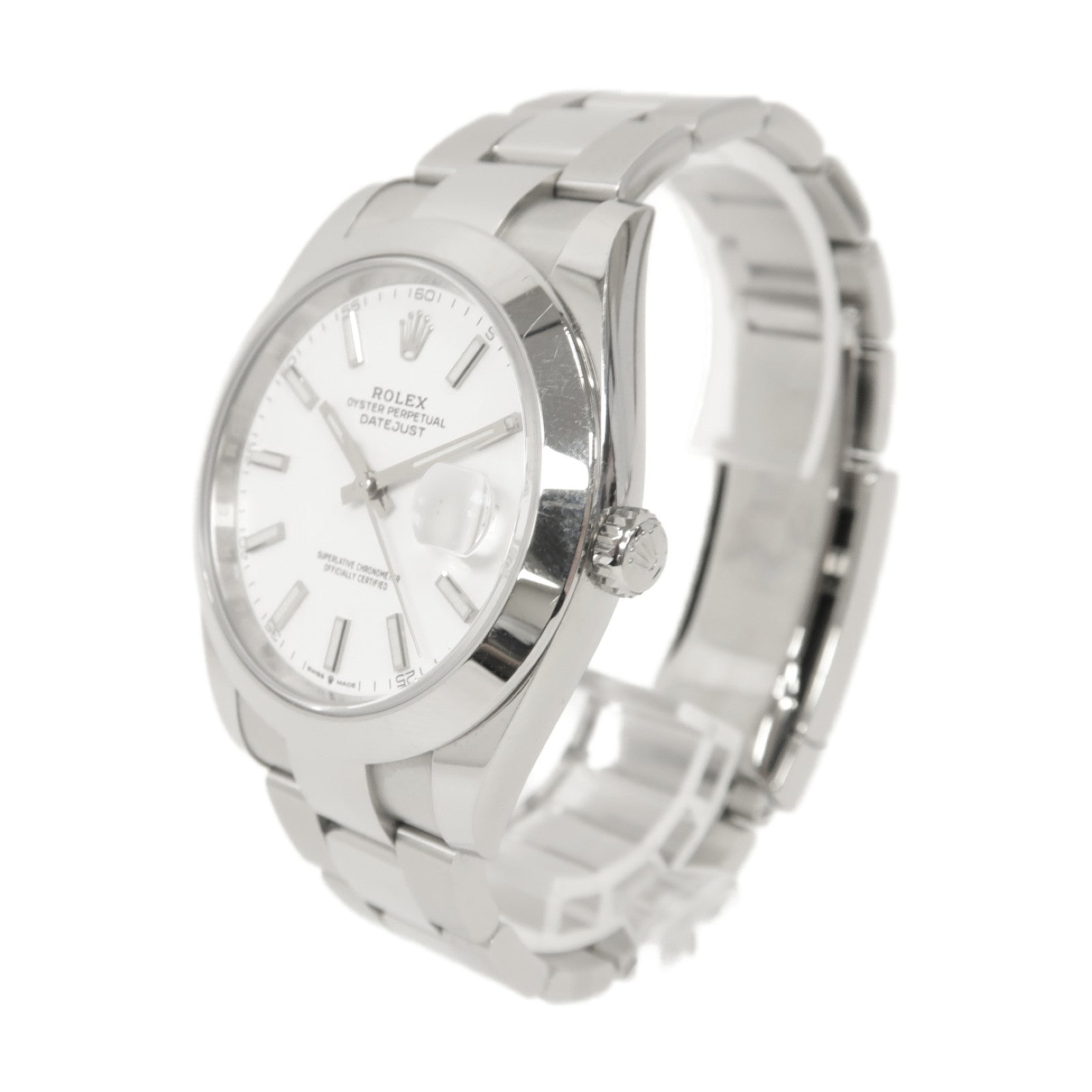ROLEX Datejust 41不鏽鋼手錶自動機芯白色