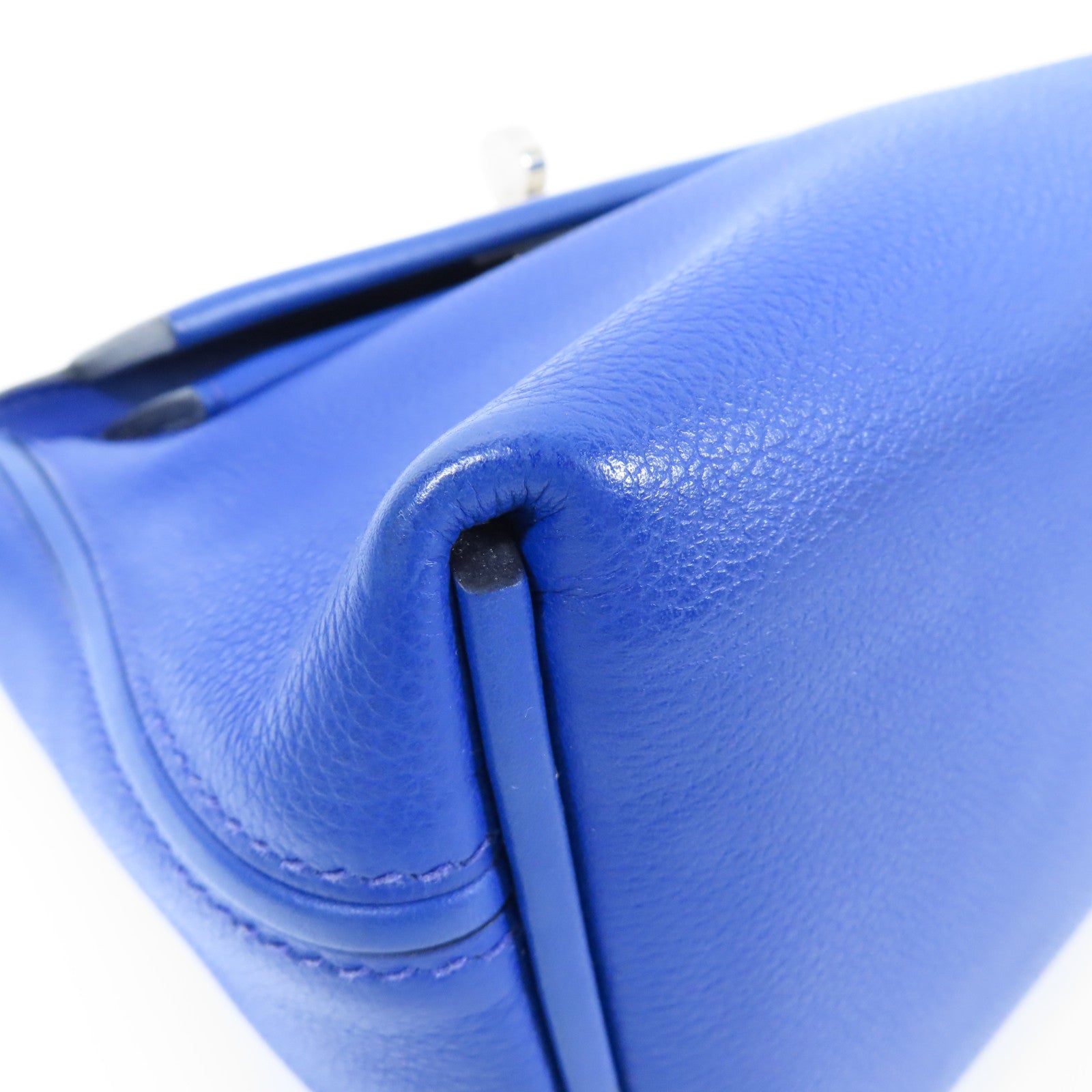 HERMES Evercolor/Swift皮革24/24 Mini銀扣手挽肩背兩用袋Bleu Royal