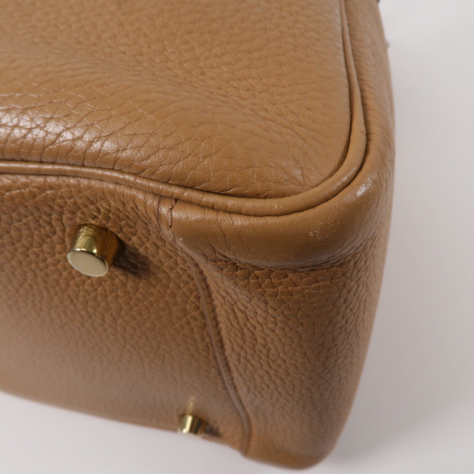 HERMES Clemence皮革Lindy 30手挽肩背兩用袋Naturel Sable