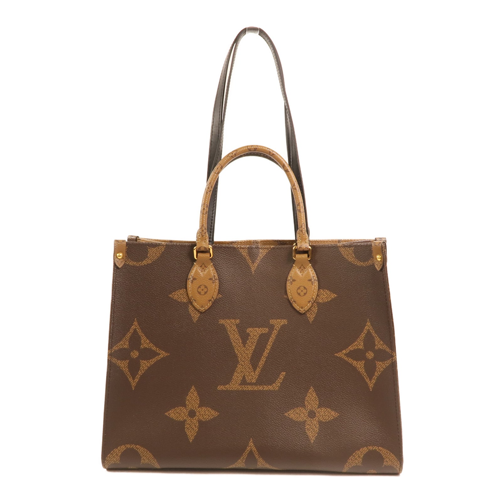 LOUIS VUITTON Monogram Giant On The Go MM金扣手挽肩背兩用袋