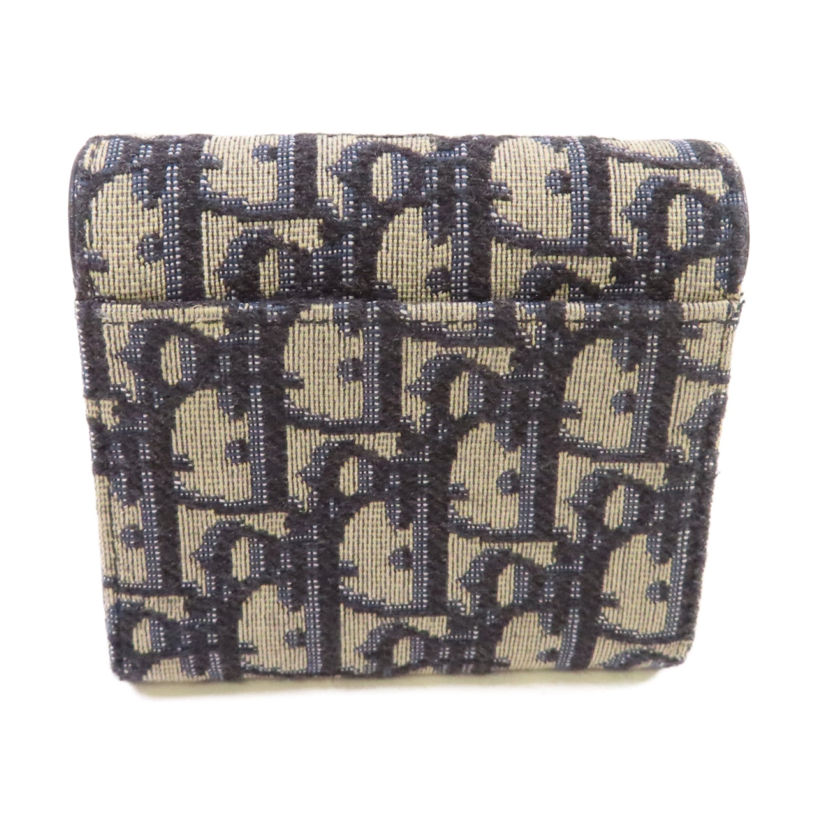 Dior Oblique帆布Mini Wallet金扣短錢包藍色
