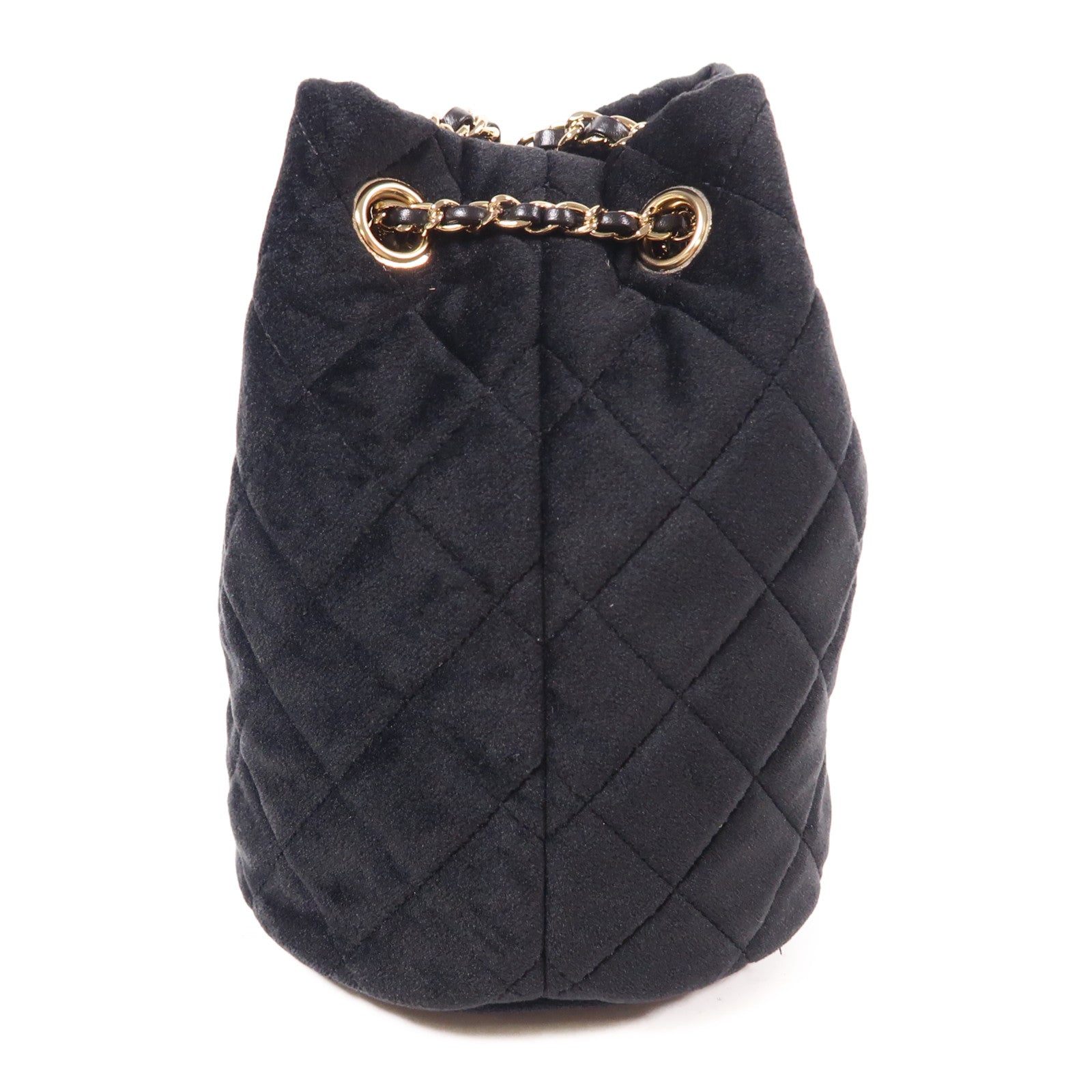 CHANEL 【激減優惠】天鵝絨Chain Shoulder金扣鏈帶肩背袋