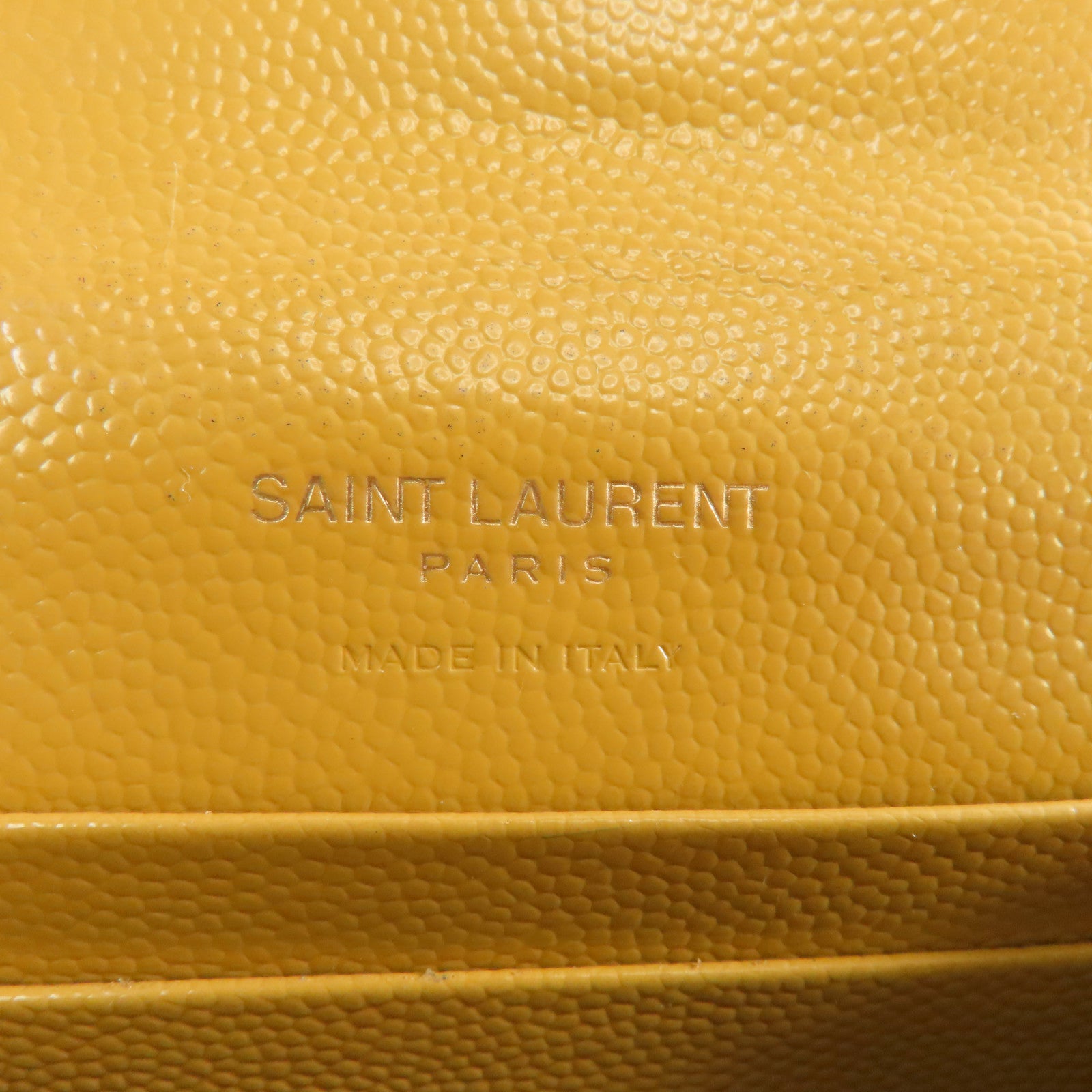 SAINT LAURENT 牛皮皮革Card Case金扣卡片套黃色