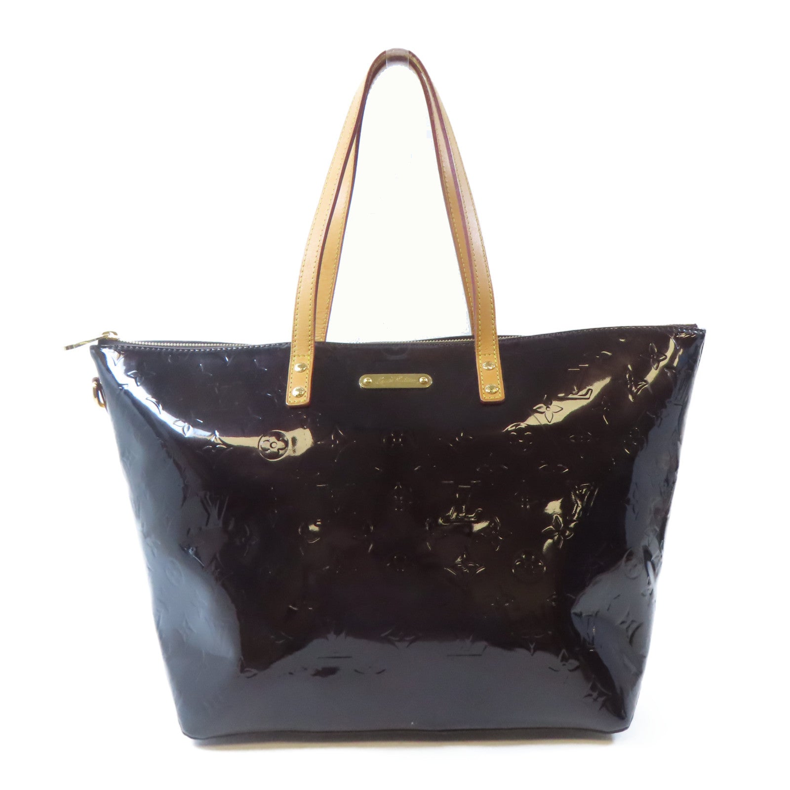 LOUIS VUITTON 【激減優惠】Vernis Bellevue GM金扣手挽袋酒紅色