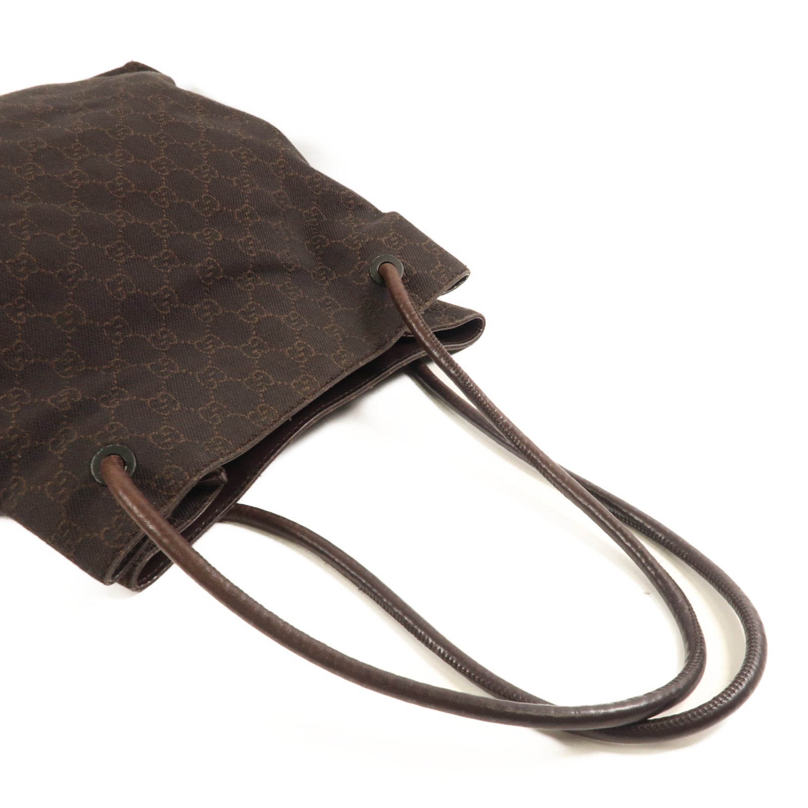 GUCCI GG Tote Bag Shoulder Bag 101841 Canvas Brown