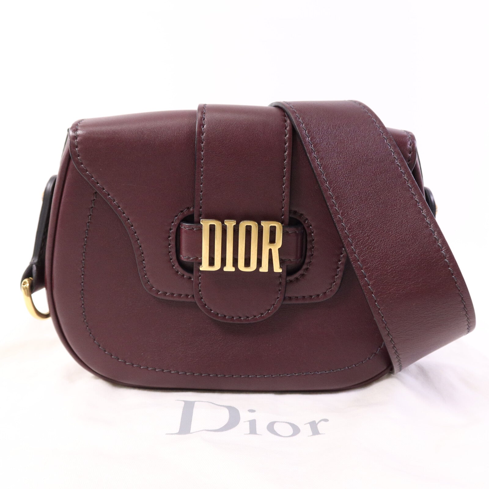 Dior 牛皮皮革D-Fence Saddle金扣肩背袋