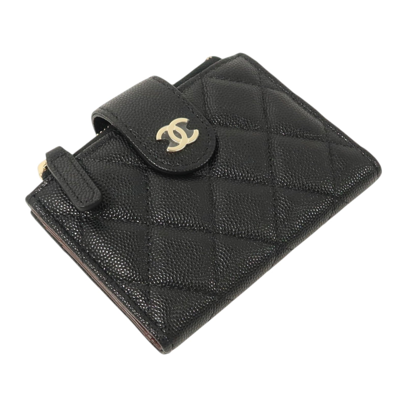 CHANEL 牛皮皮革Card/Coin Case金扣卡片套/零錢包
