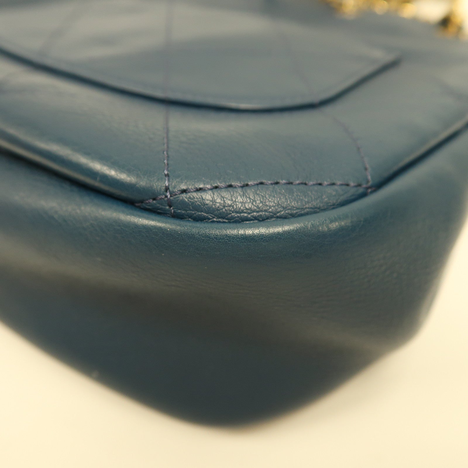 CHANEL 【激減優惠】菱格牛皮皮革Shoulder Bag金扣鏈帶肩背袋藍色