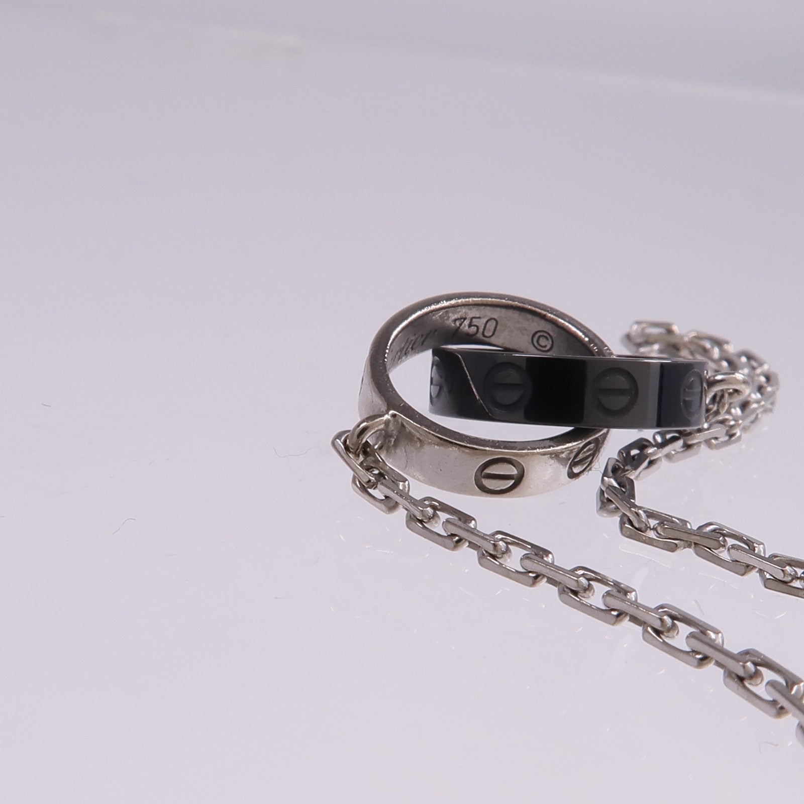 CARTIER 18K白金/陶瓷Baby Love Bracelet手鏈