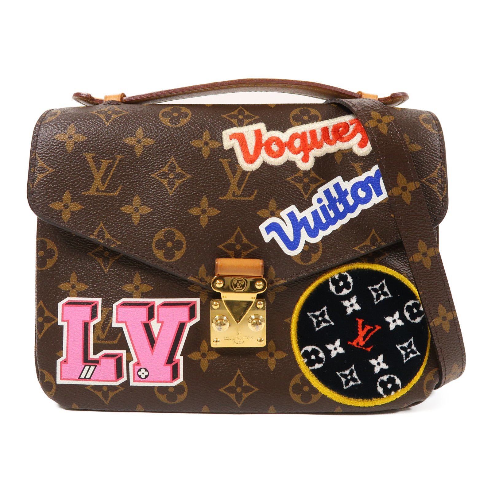 LOUIS VUITTON 【激減優惠】Monogram Patches Pochette Metis金扣手挽肩背兩用袋