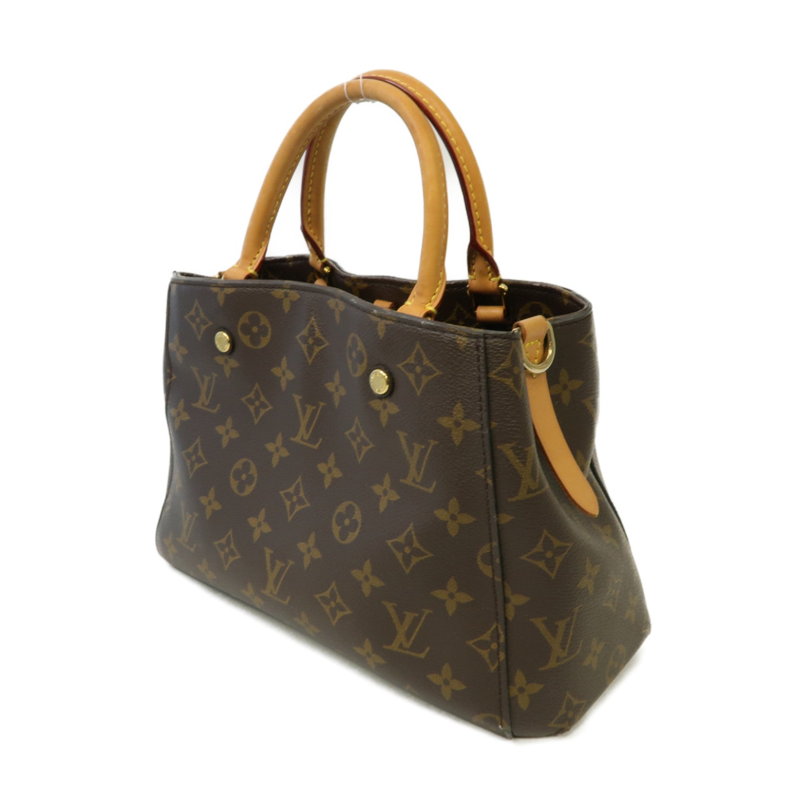 LOUIS VUITTON Monogram Montaigne BB金扣手挽肩背兩用袋啡色