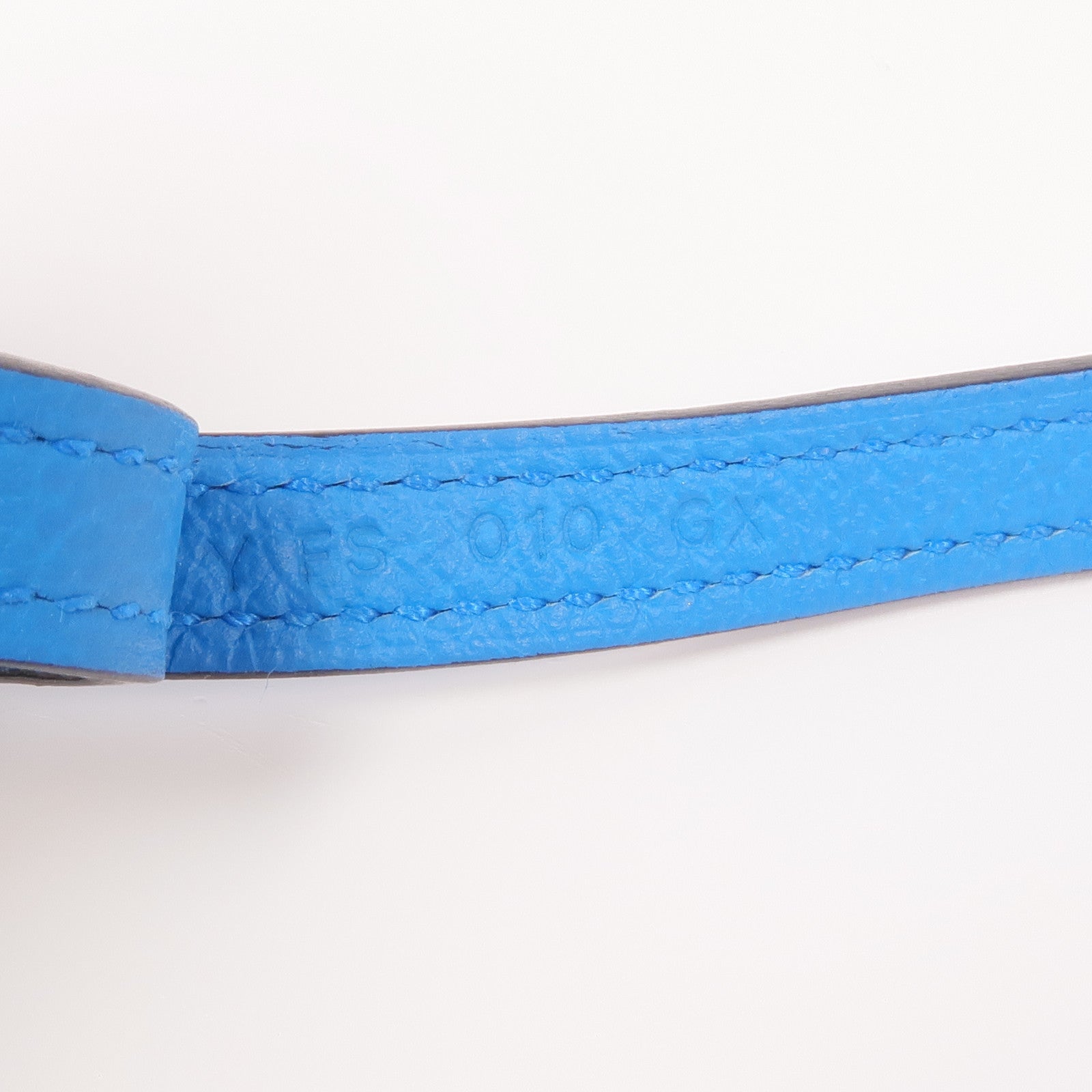 HERMES 【激減優惠】Evercolor皮革Strap銀扣掛飾 Bleu Frida