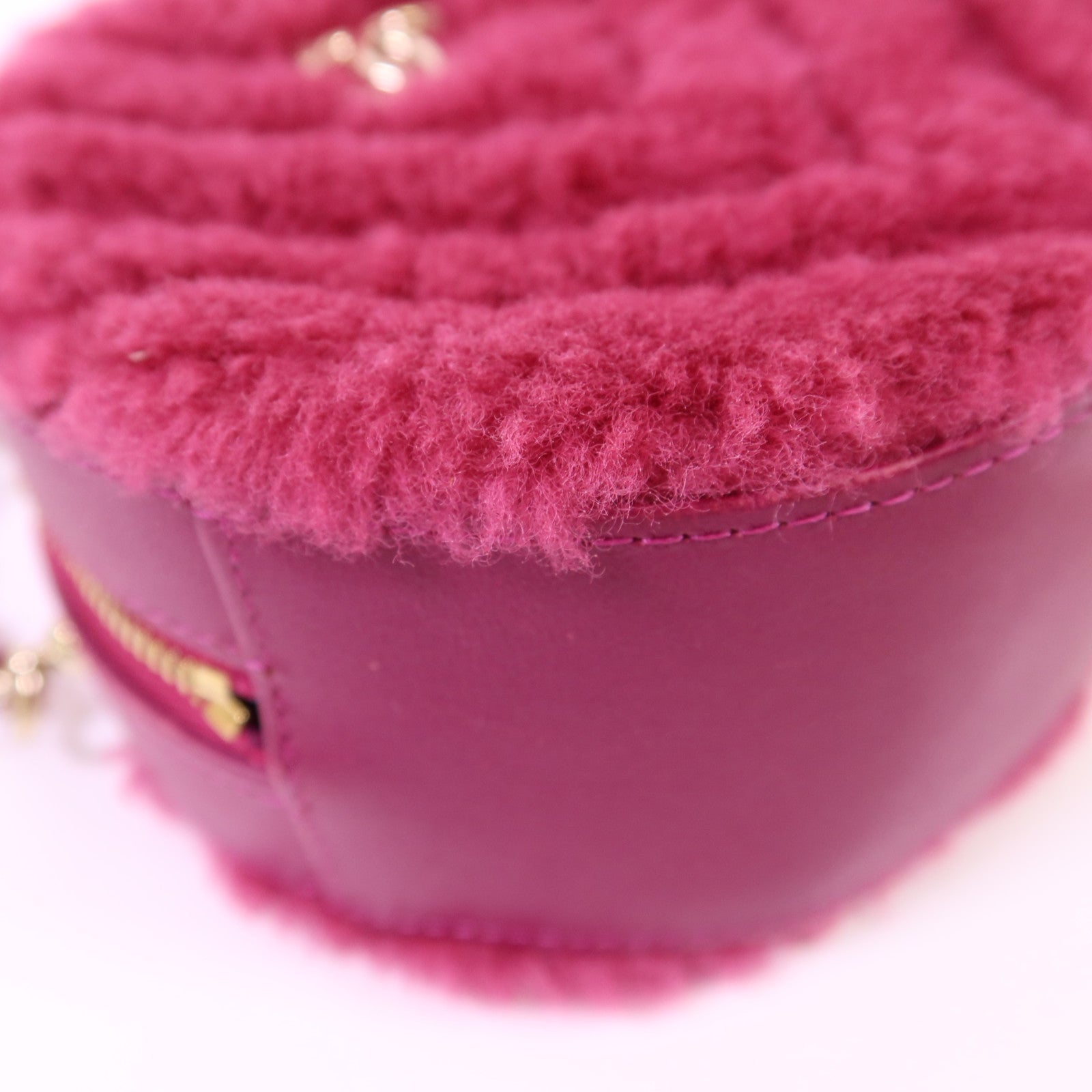 CHANEL 羊毛/牛皮皮革Chain Shoulder Bag金扣鏈帶肩背袋