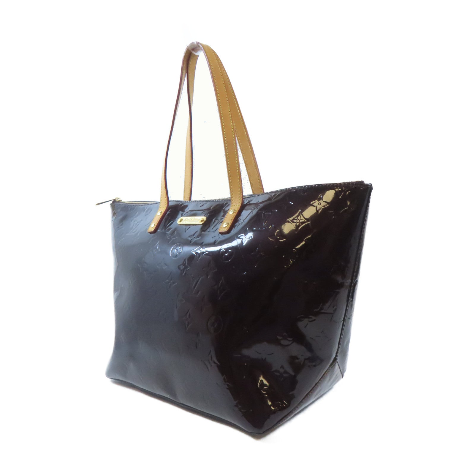 LOUIS VUITTON 【激減優惠】Vernis Bellevue GM金扣手挽袋酒紅色