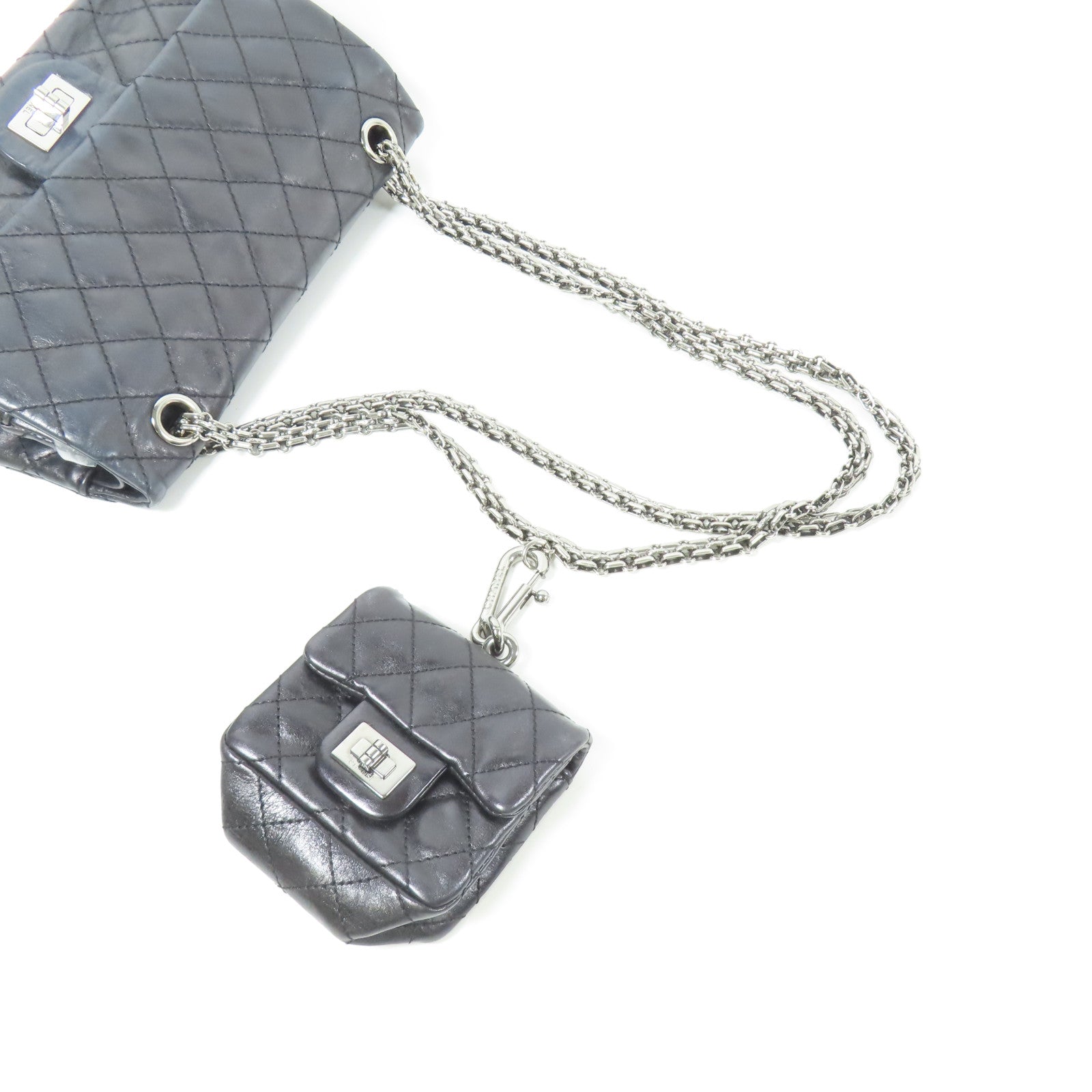 CHANEL 牛皮皮革2.55 Chain Shoulder鏈帶肩背袋