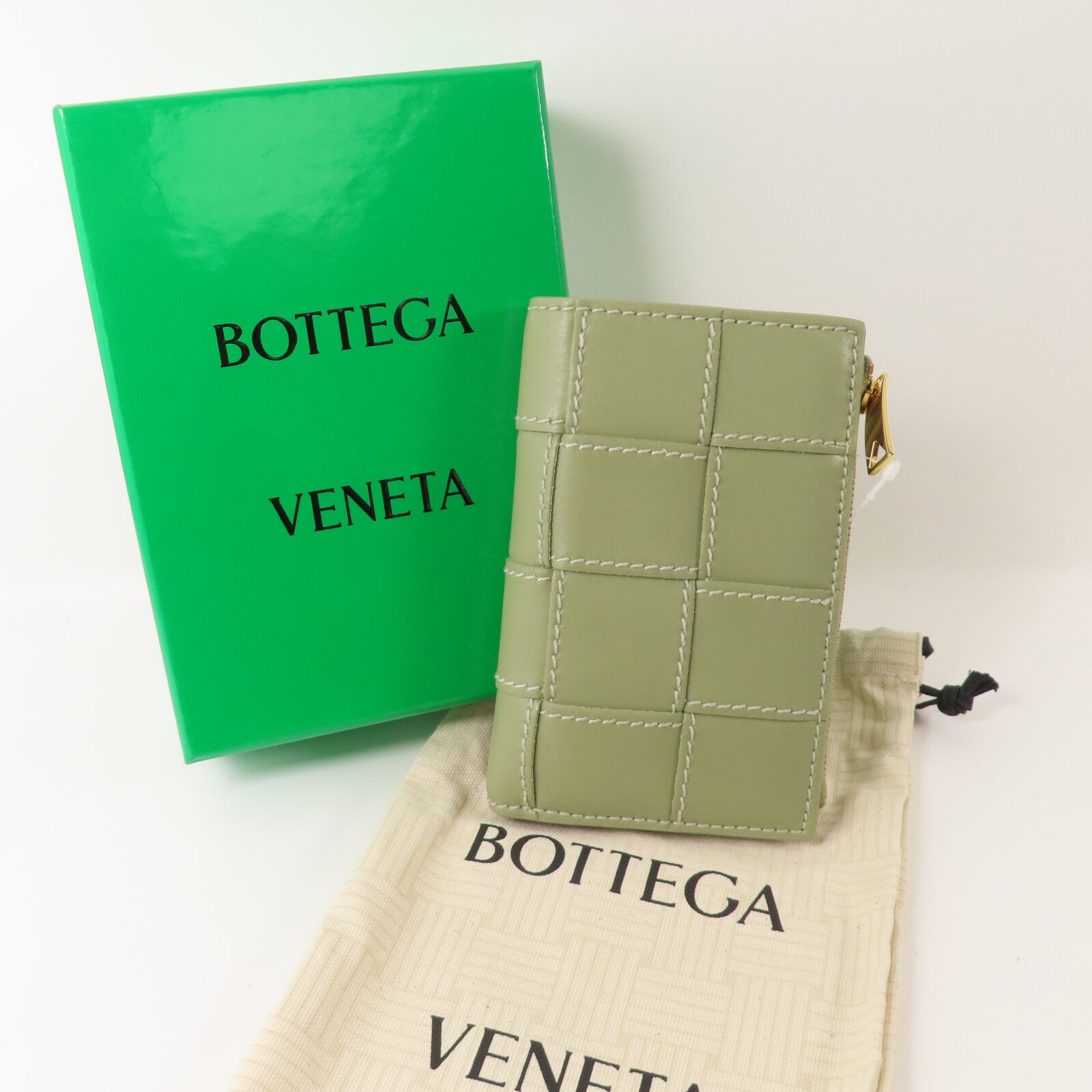 BOTTEGA VENETA 織紋皮革Middle Wallet金扣短錢包