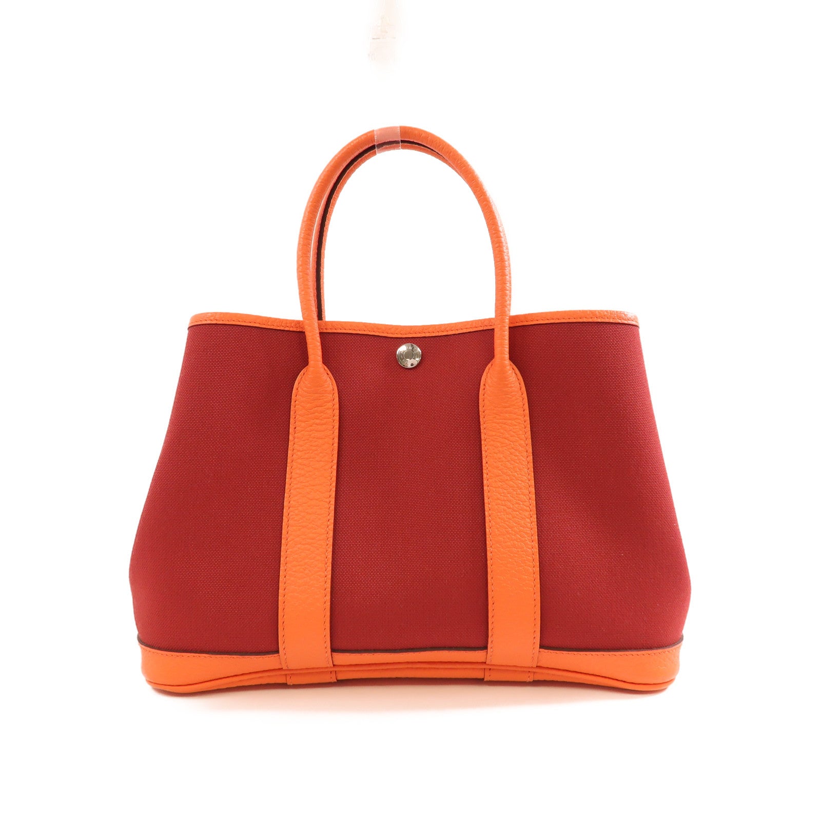 HERMES 帆布Garden Party TPM銀扣手挽袋