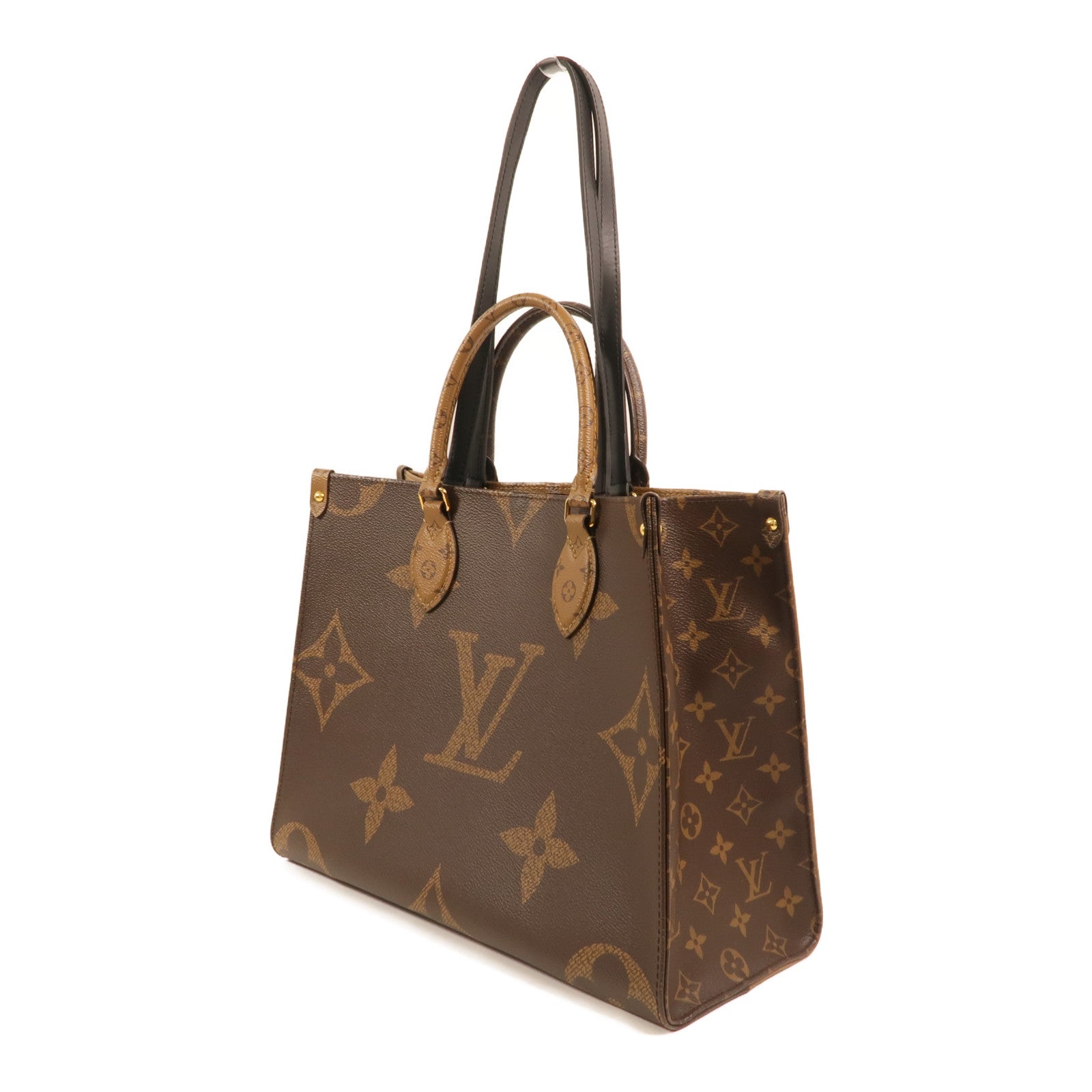LOUIS VUITTON Monogram Giant On The Go MM金扣手挽肩背兩用袋