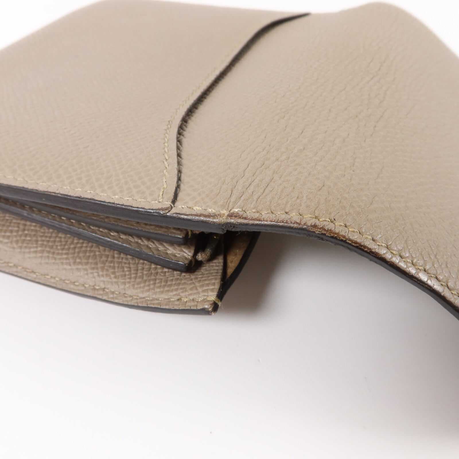 HERMES Epsom皮革Constance Compact Wallet錢包Gris Asphalte