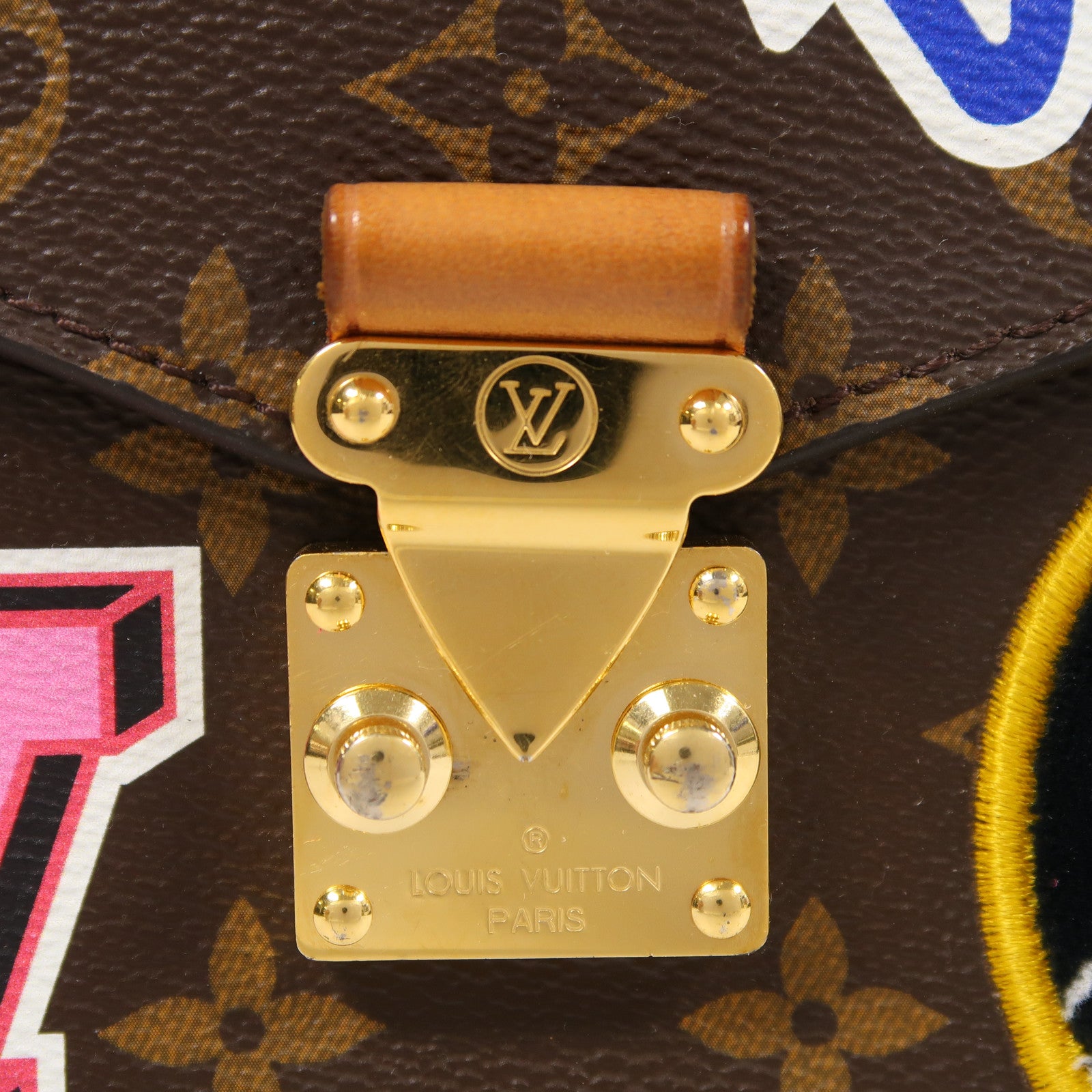 LOUIS VUITTON Monogram Patches Pochette Metis金扣手挽肩背兩用袋