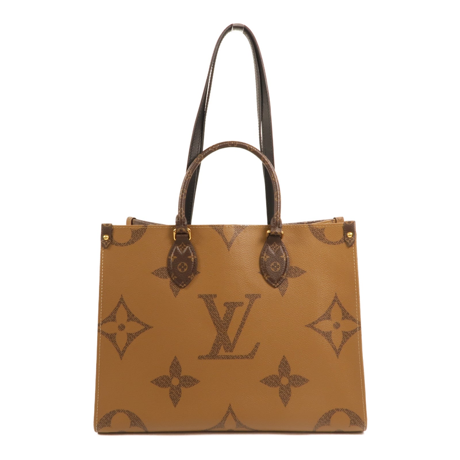 LOUIS VUITTON Monogram Giant On The Go MM金扣手挽肩背兩用袋