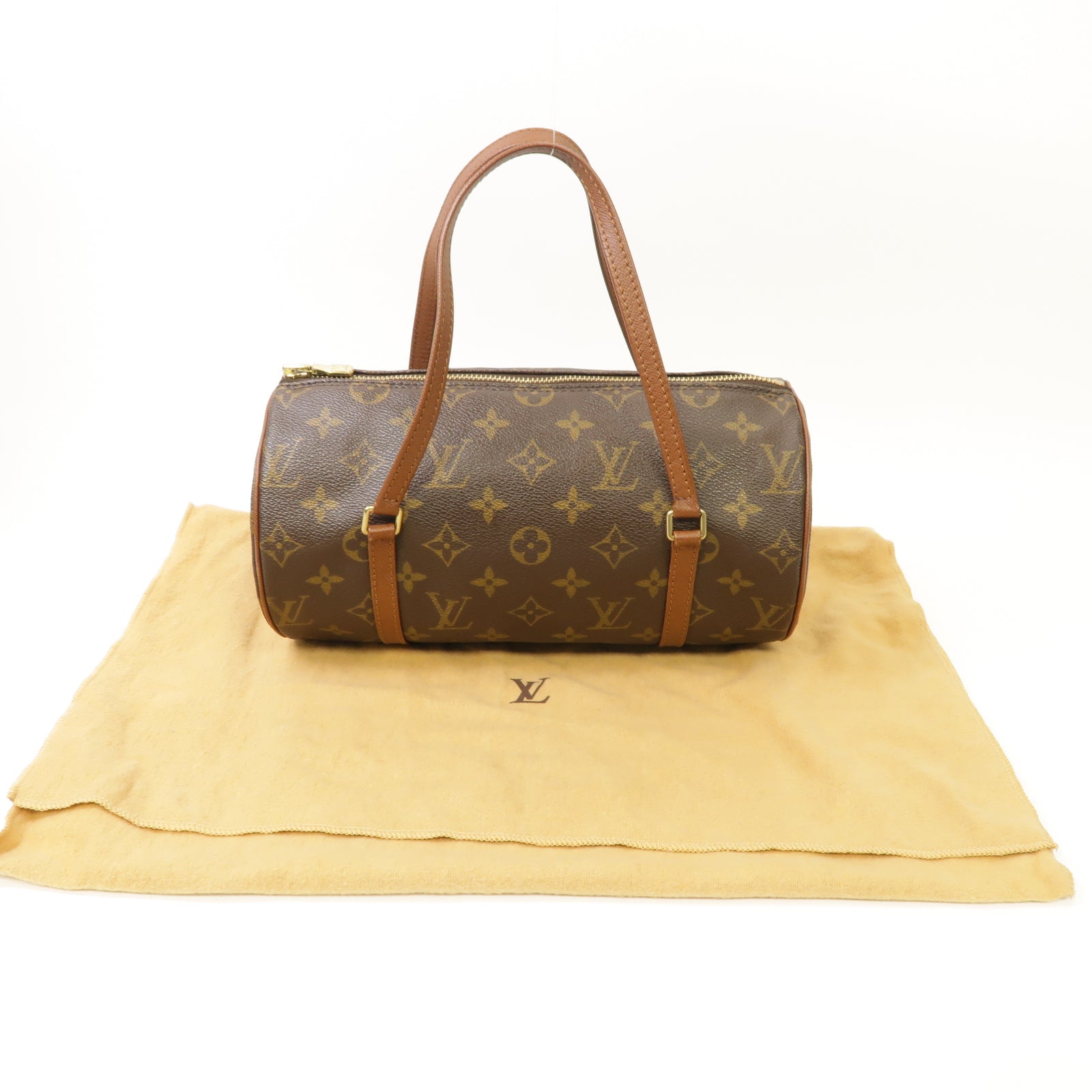 LOUIS VUITTON 【激減優惠】Monogram Papillon金扣手挽袋啡色