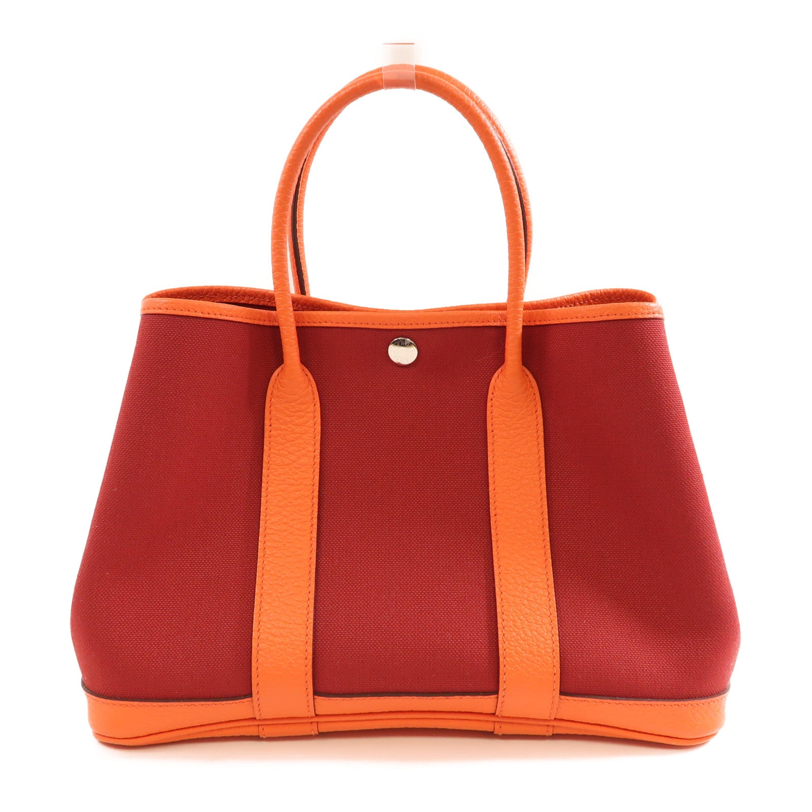 HERMES 帆布Garden Party TPM銀扣手挽袋