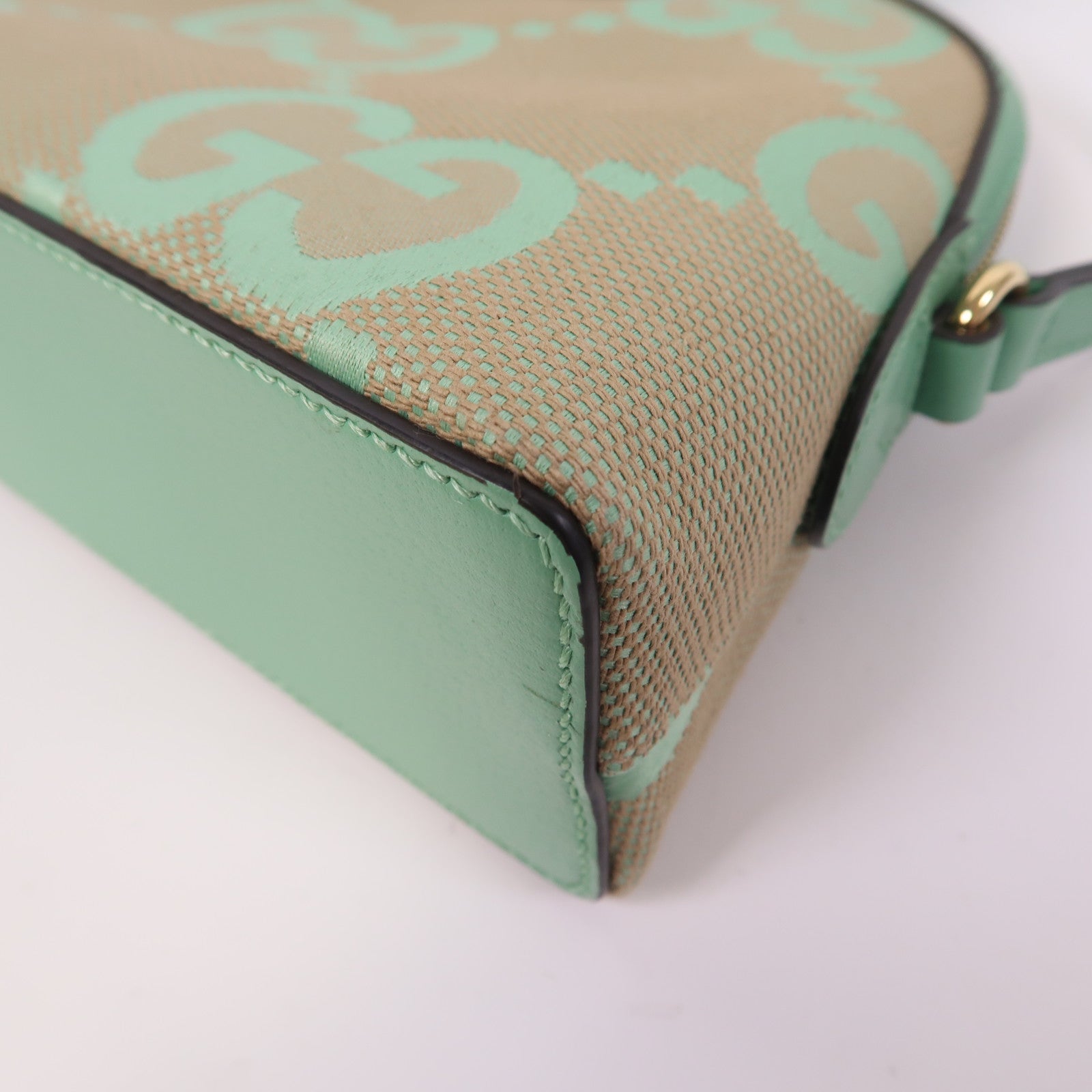 GUCCI 【激減優惠】帆布Shoulder Bag金扣肩背袋綠色